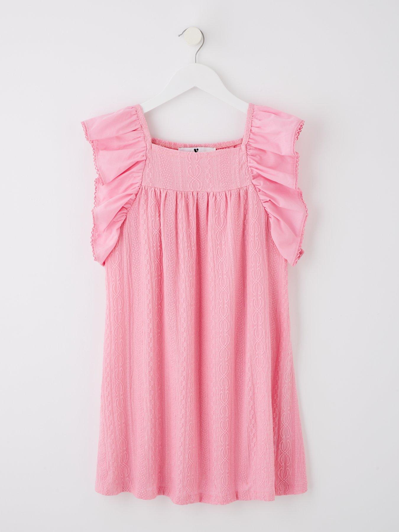 Image 1 of 4 of V by Very Girls Frill Textured Dress - Multi
