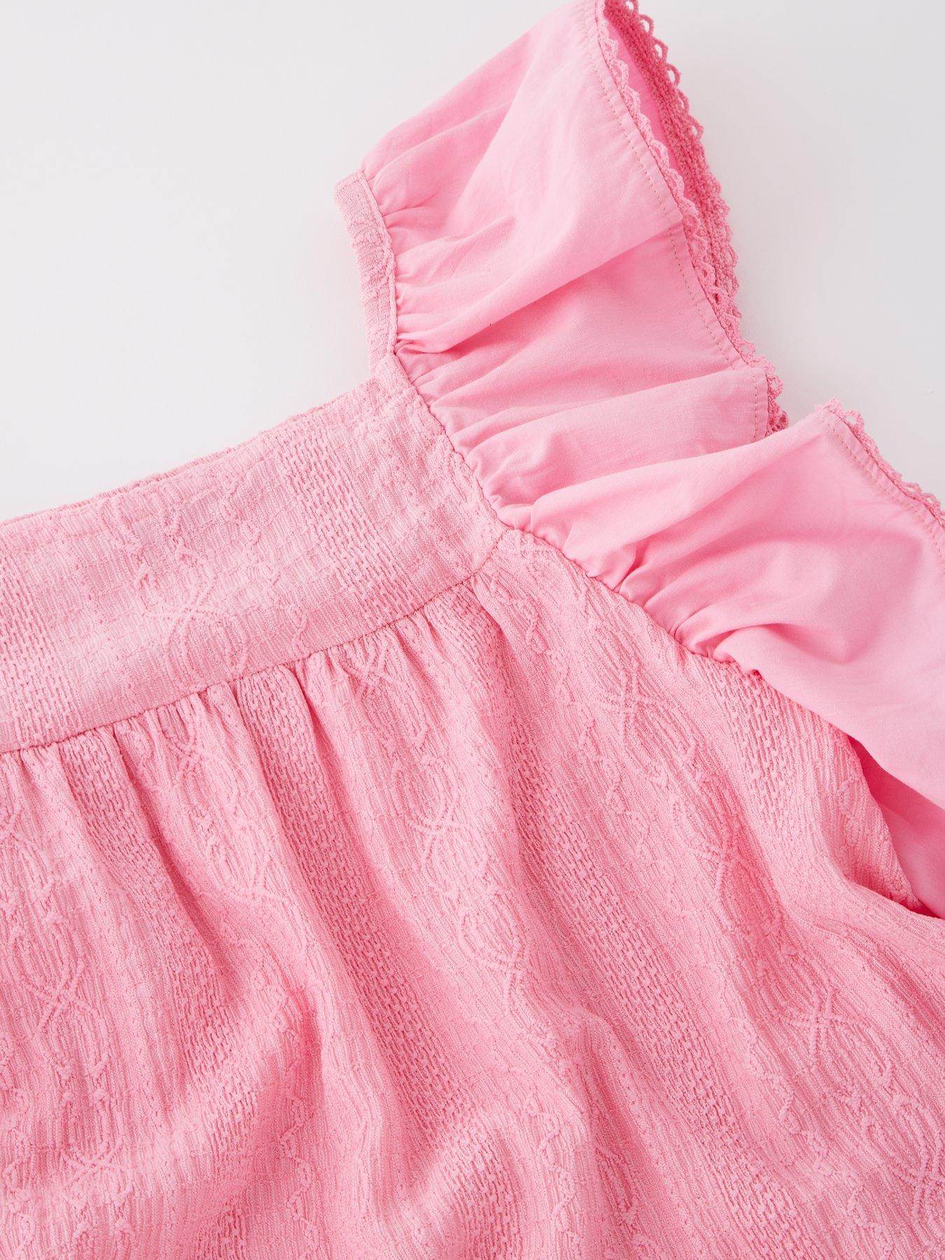 Image 3 of 4 of V by Very Girls Frill Textured Dress - Multi