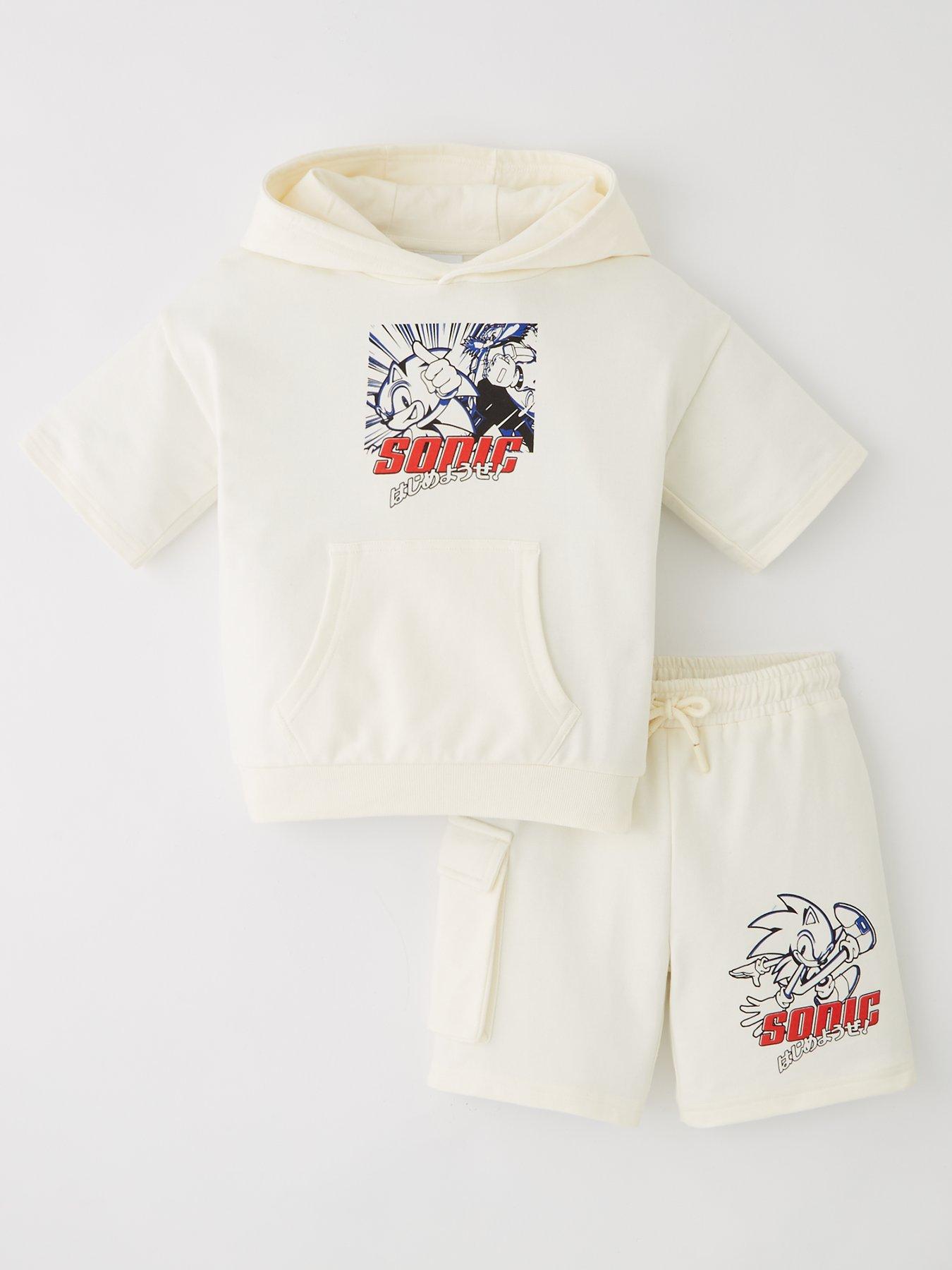 Image 2 of 6 of Sonic the Hedgehog Sonic Sweat Top With Back Print And Shorts Set