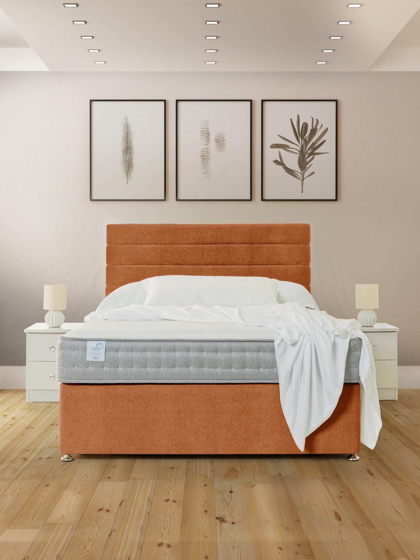 Product photograph of Airsprung Coolbliss 1000 Pocket Divan Bed With Storage Options - Headboard Included from very.co.uk