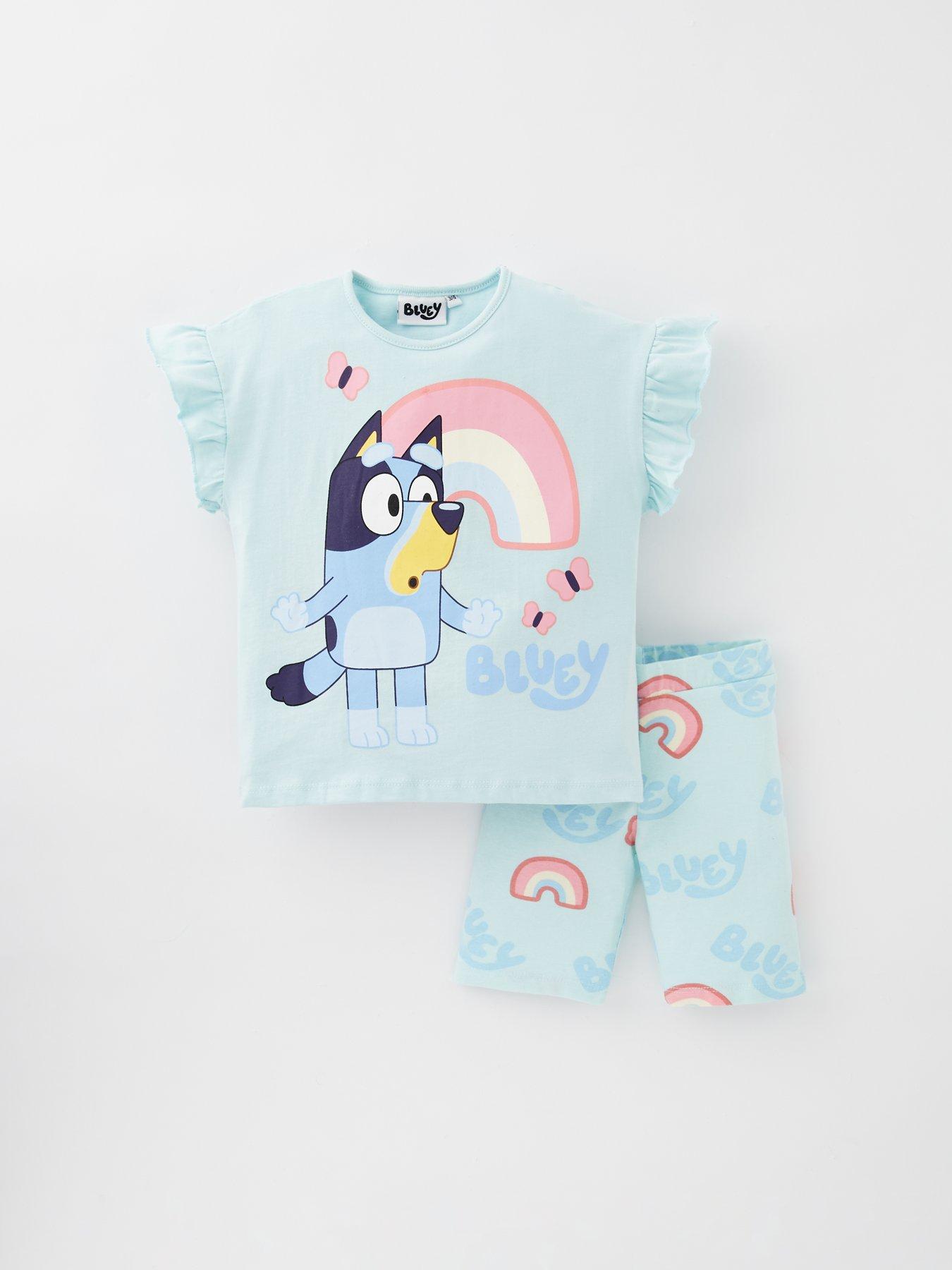 undefined Short Sleeve Top And Cycling Short Set - Blue