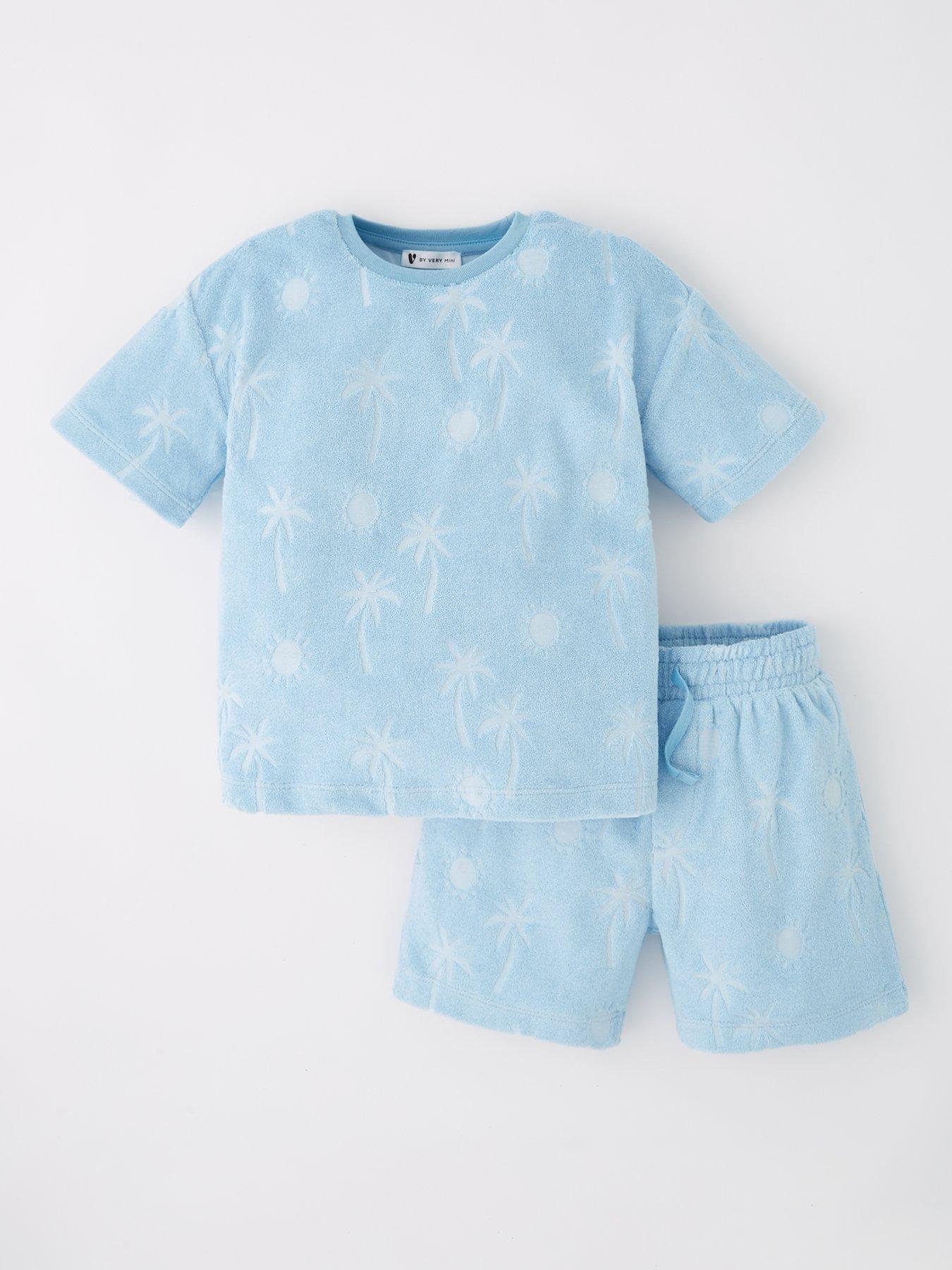 undefined Boys Palm Tree Towelling Top And Short Set