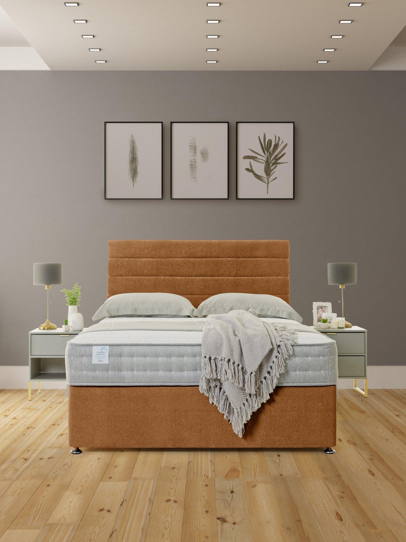 Product photograph of Airsprung Coolbliss 1000 Pocket Luxury Divan Bed With Storage Options- Headboard Included from very.co.uk