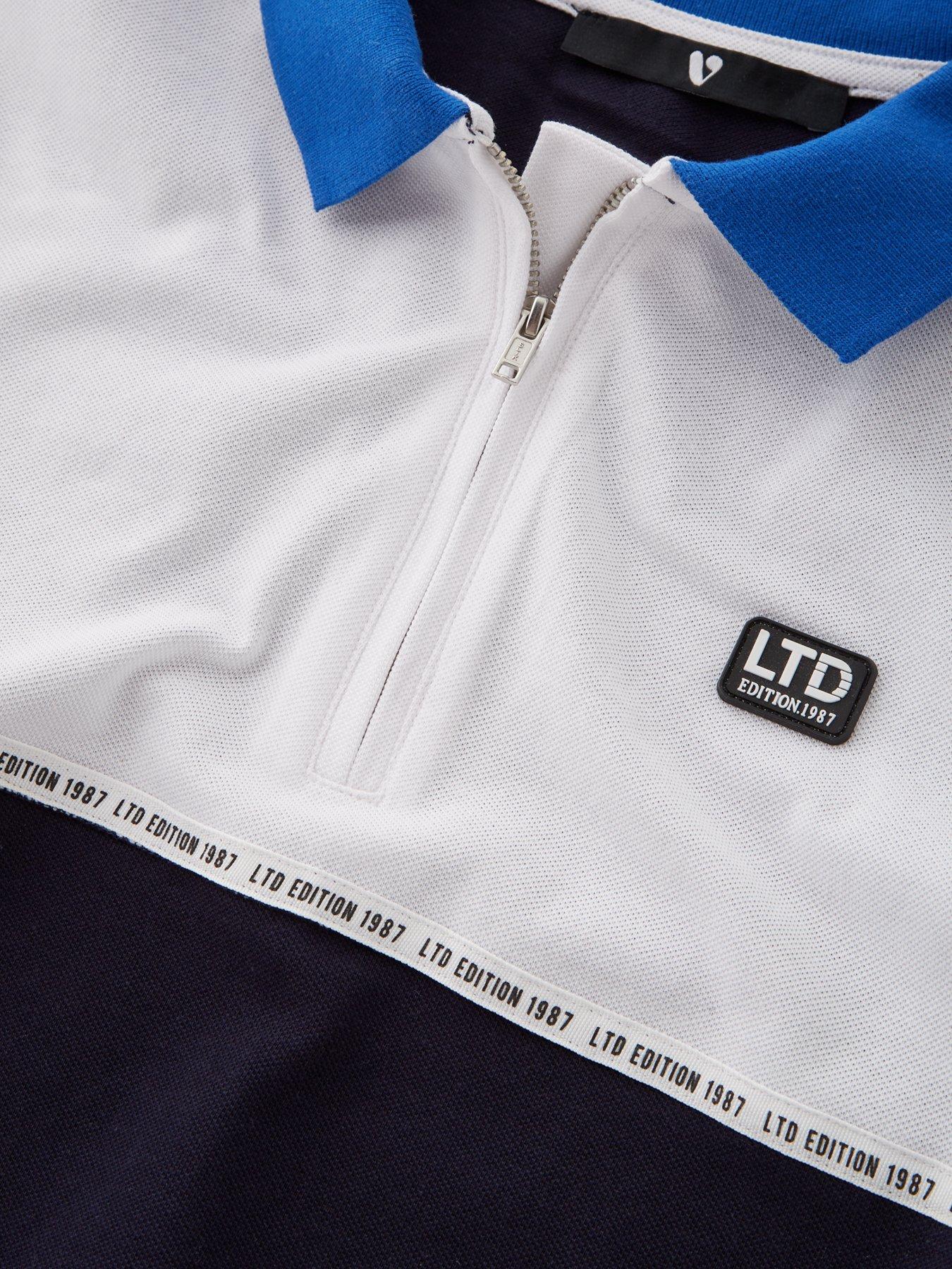 Image 3 of 5 of V by Very Boys Sports Colour Block Zip Polo and Short Set - Multi