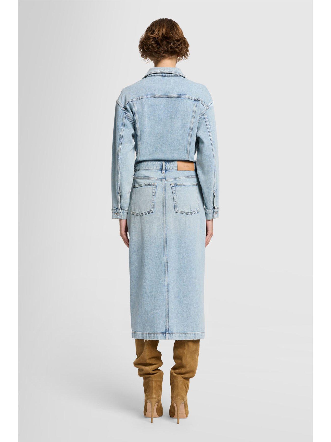 Image 2 of 6 of 7 FOR ALL MANKIND Relaxed Denim Midi Dress Sahara - Light Blue
