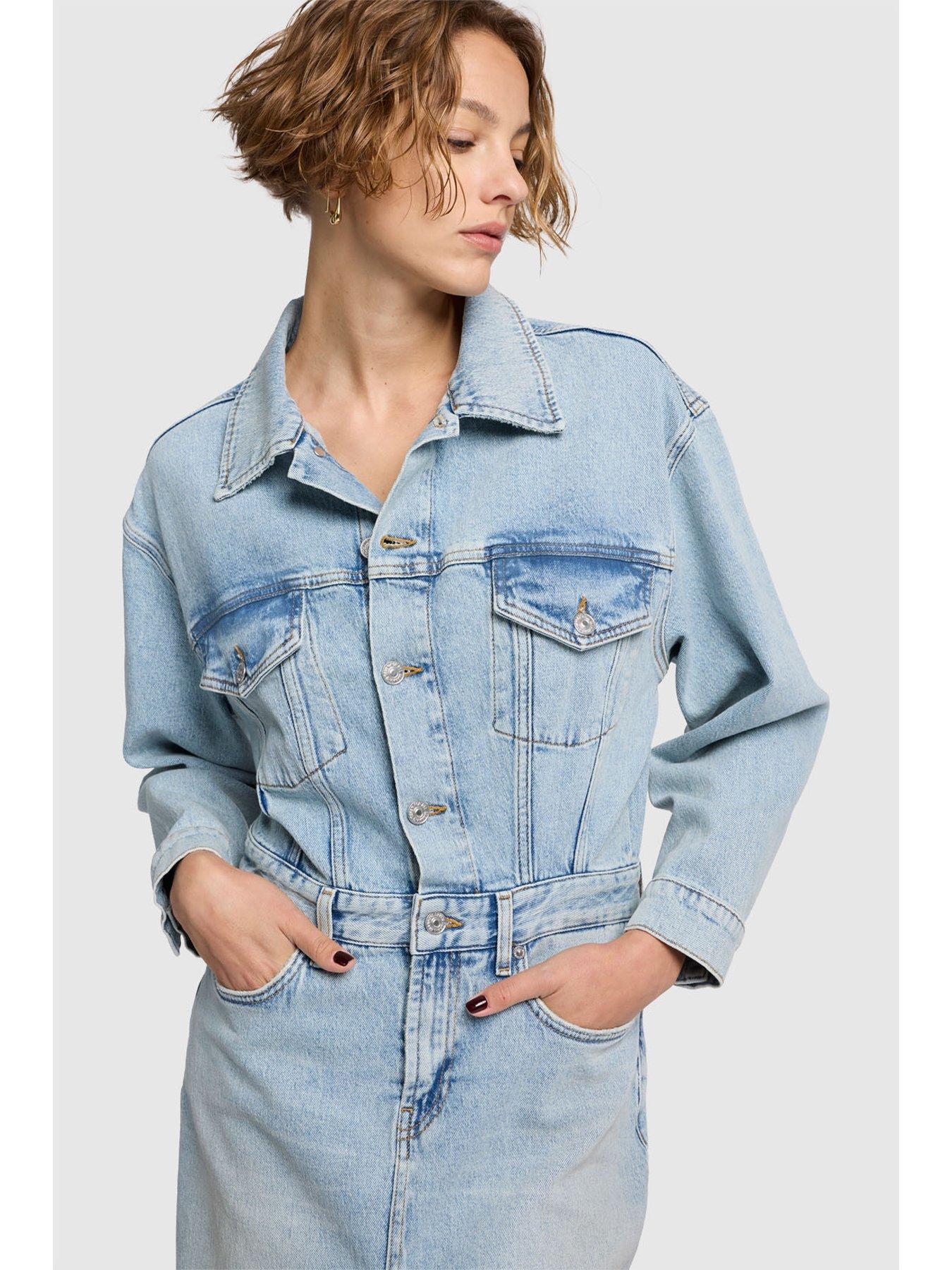 Image 3 of 6 of 7 FOR ALL MANKIND Relaxed Denim Midi Dress Sahara - Light Blue