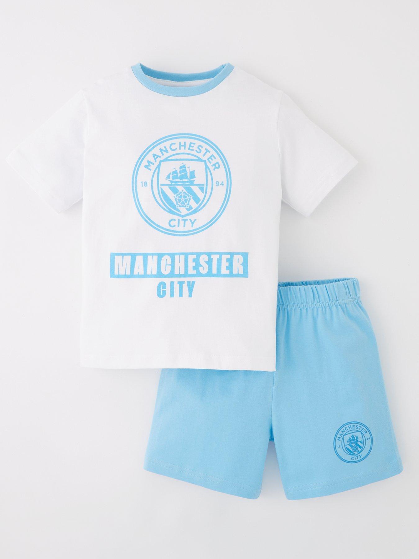 Image 1 of 4 of Manchester City Football Club Short Pyjama Set - Blue/White