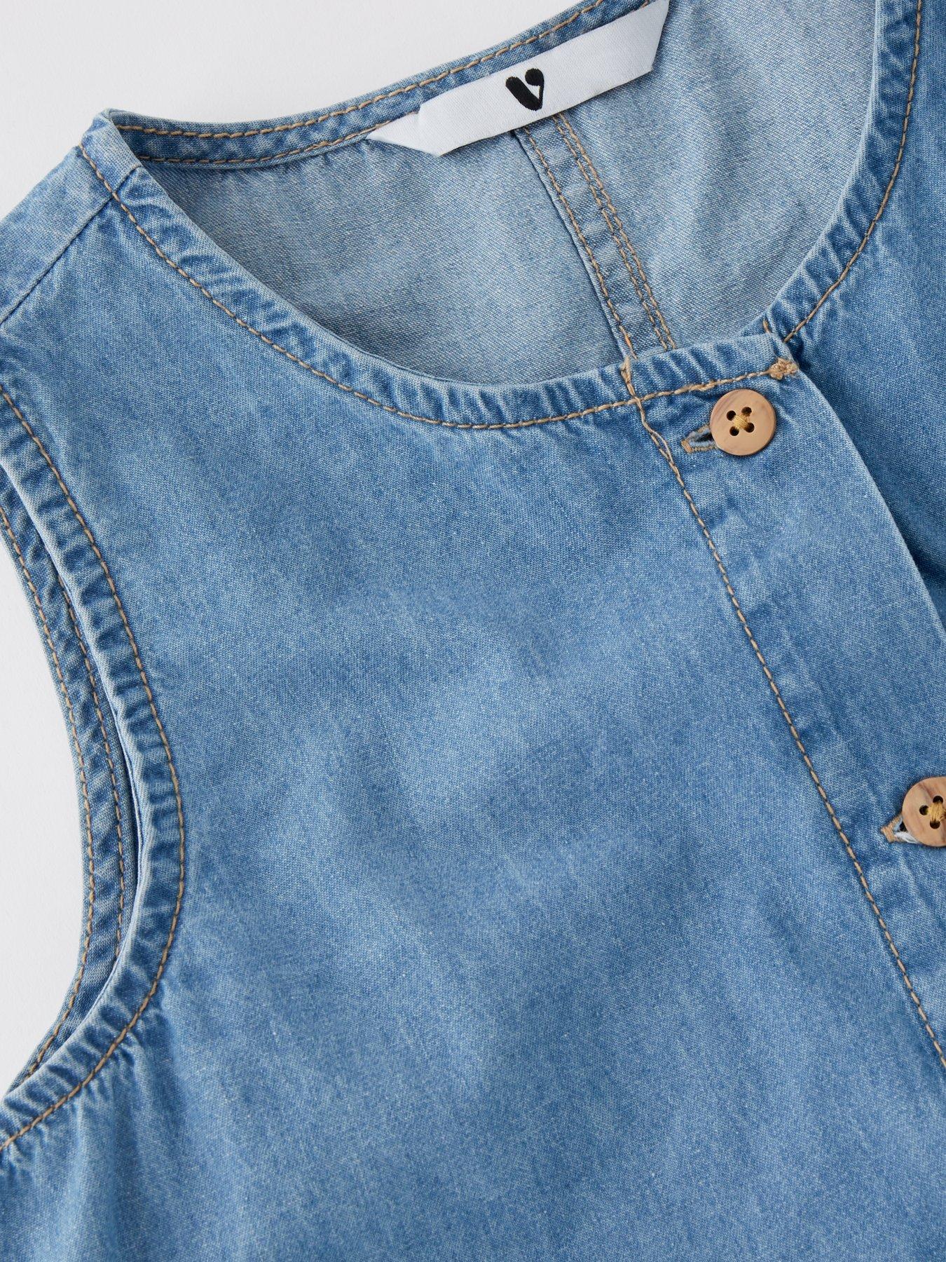 Image 4 of 5 of V by Very Girls Denim Waistcoat And Short Set - Multi