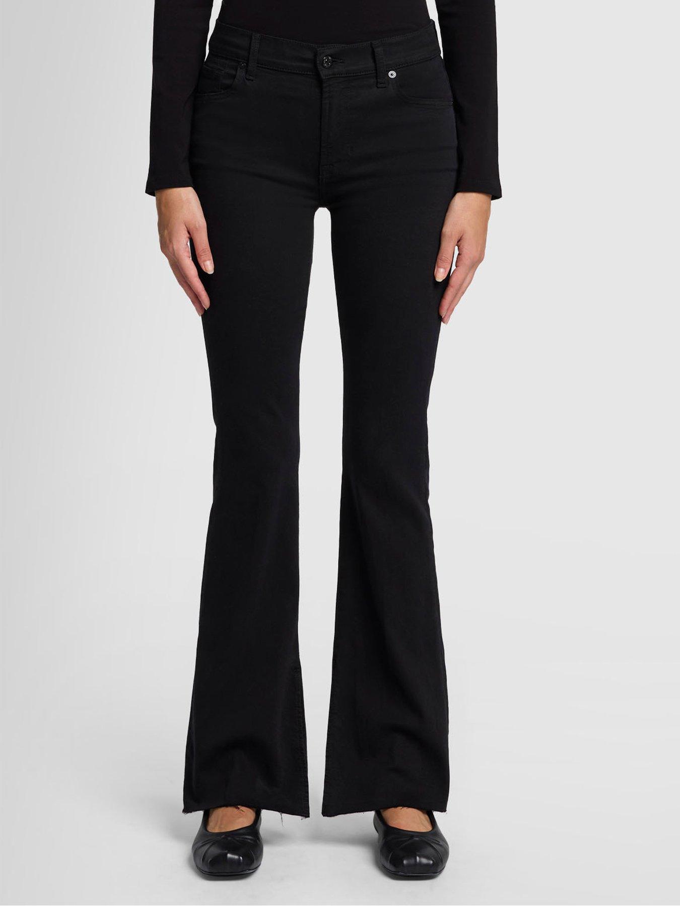 undefined Bootcut Tailorless Bair Jeans With Side Splits - Black