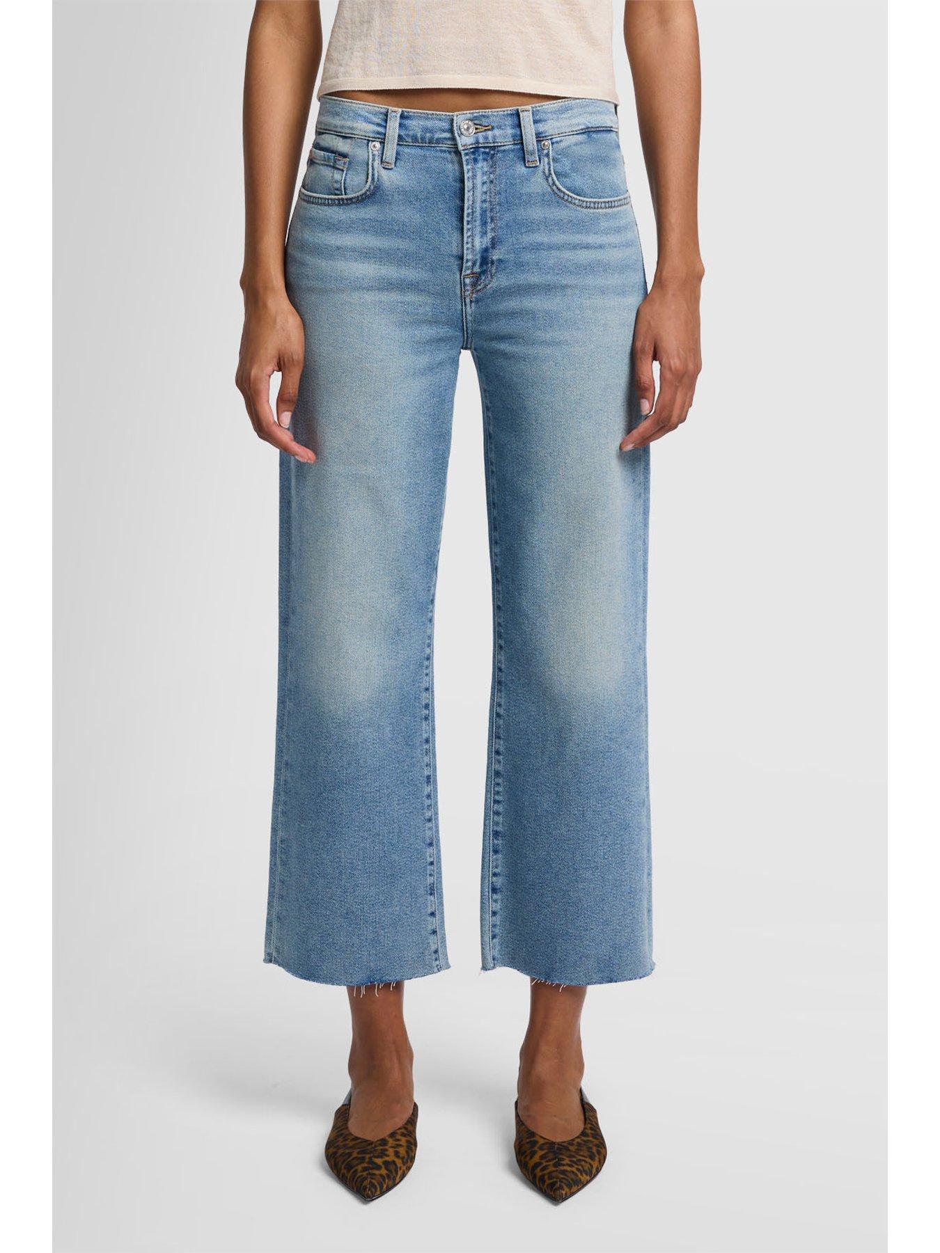 undefined Cropped Fit Alexa Amuse Me Jean With Raw Cut - Light Blue