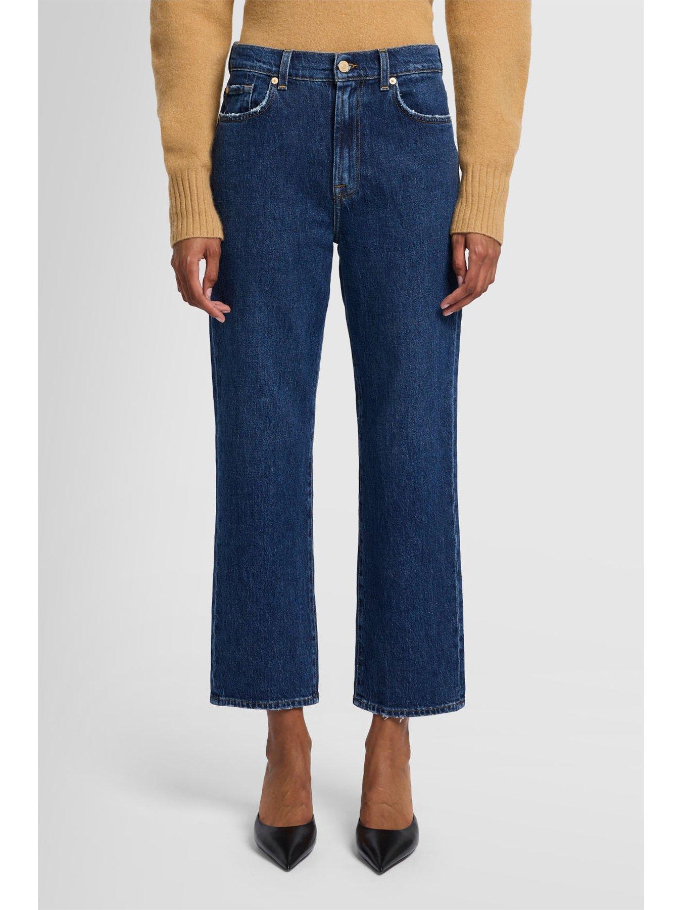 undefined Logan Stovepipe Cropped Straight Jean - Dark Blue