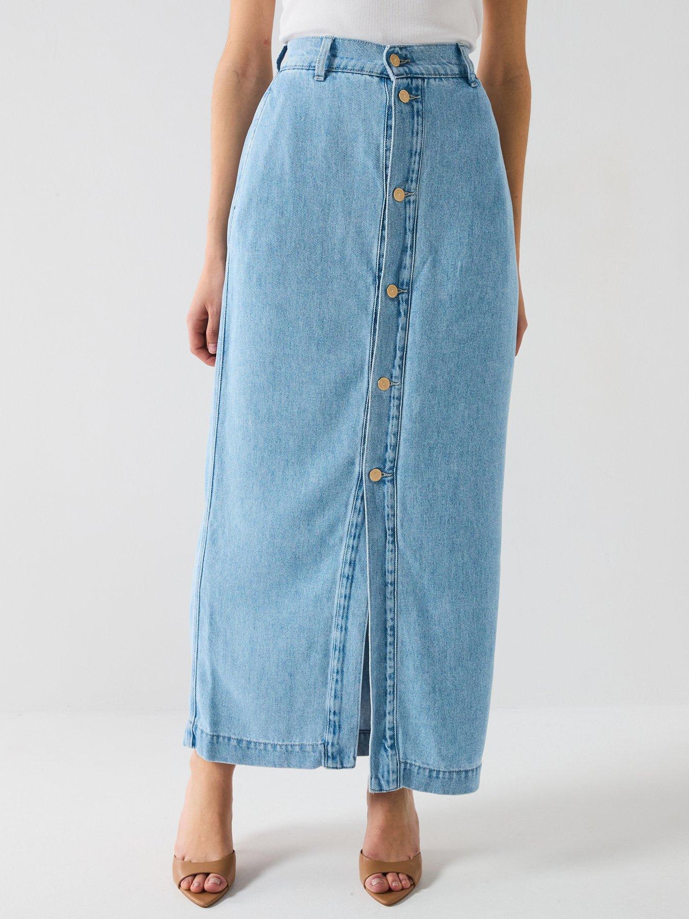 undefined Aime Denim Maxi Skirt Trendsetter