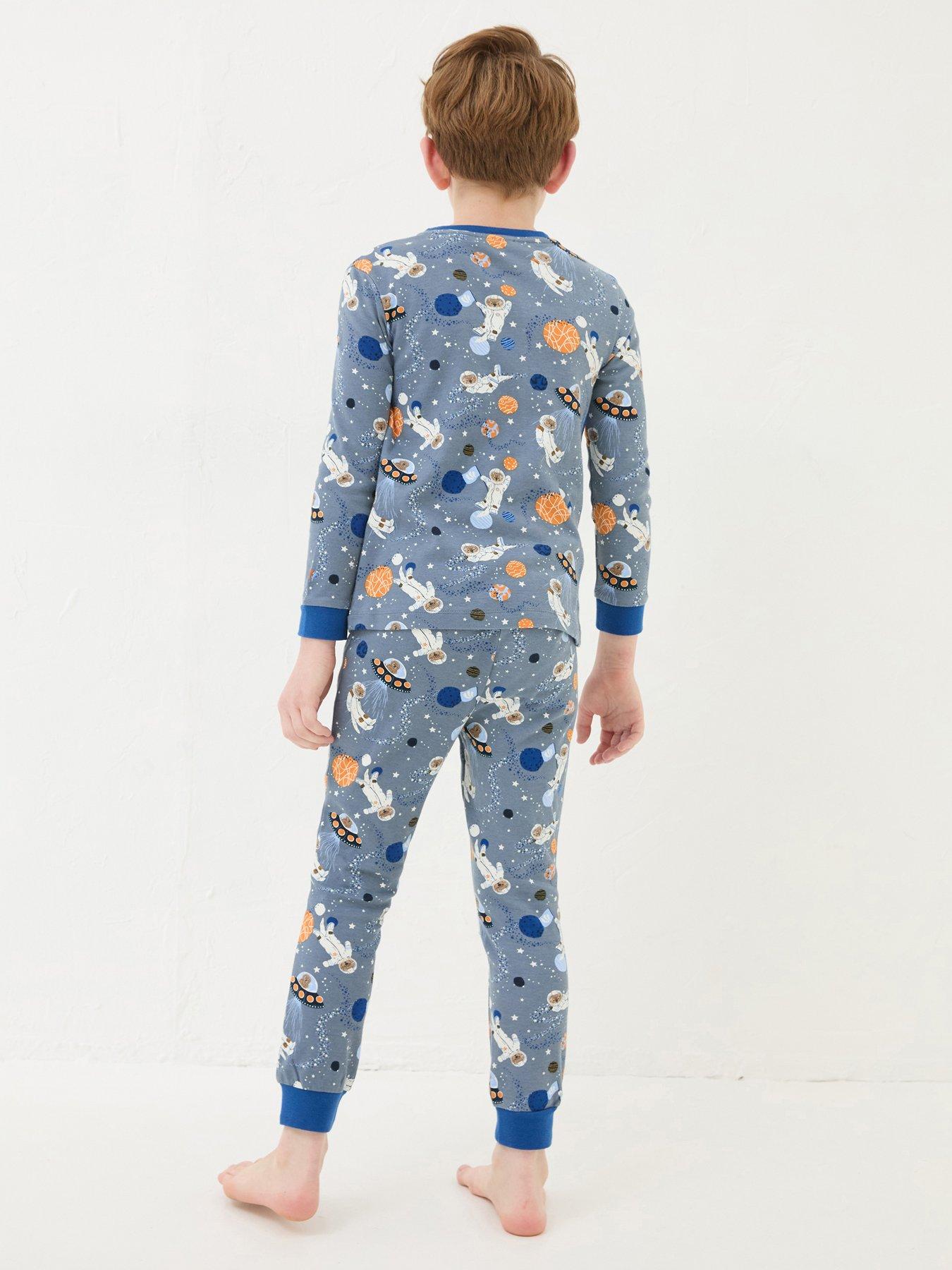 FatFace Boys Otter Snug Pyjama Set Blue Very