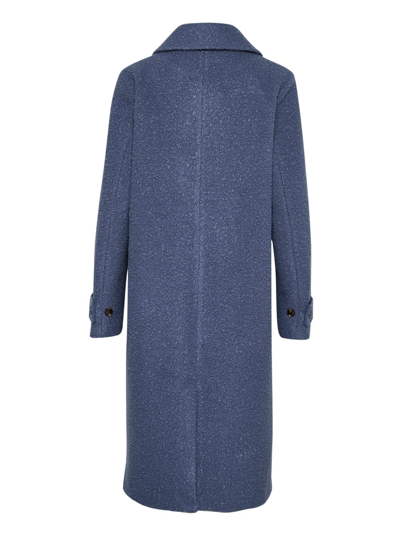 Image 5 of 5 of Kaffe Kaannelise Buttons Teddy Fabric Coat - Blue