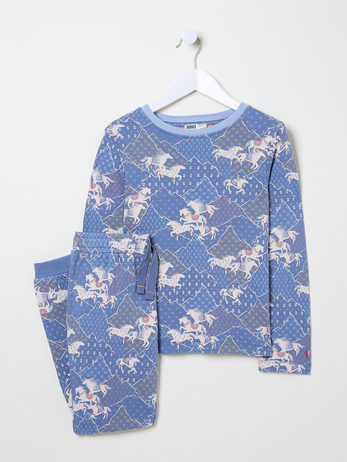 undefined Girls Horse Pyjama Set - Blue