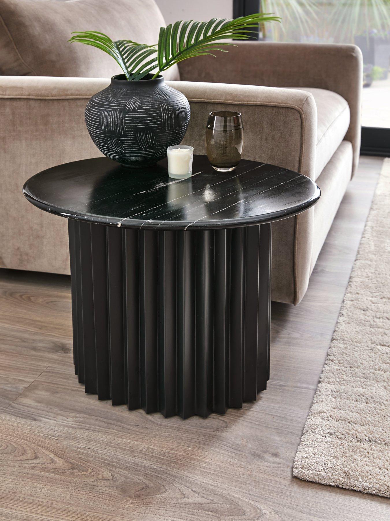undefined Pillar Side Table - Black