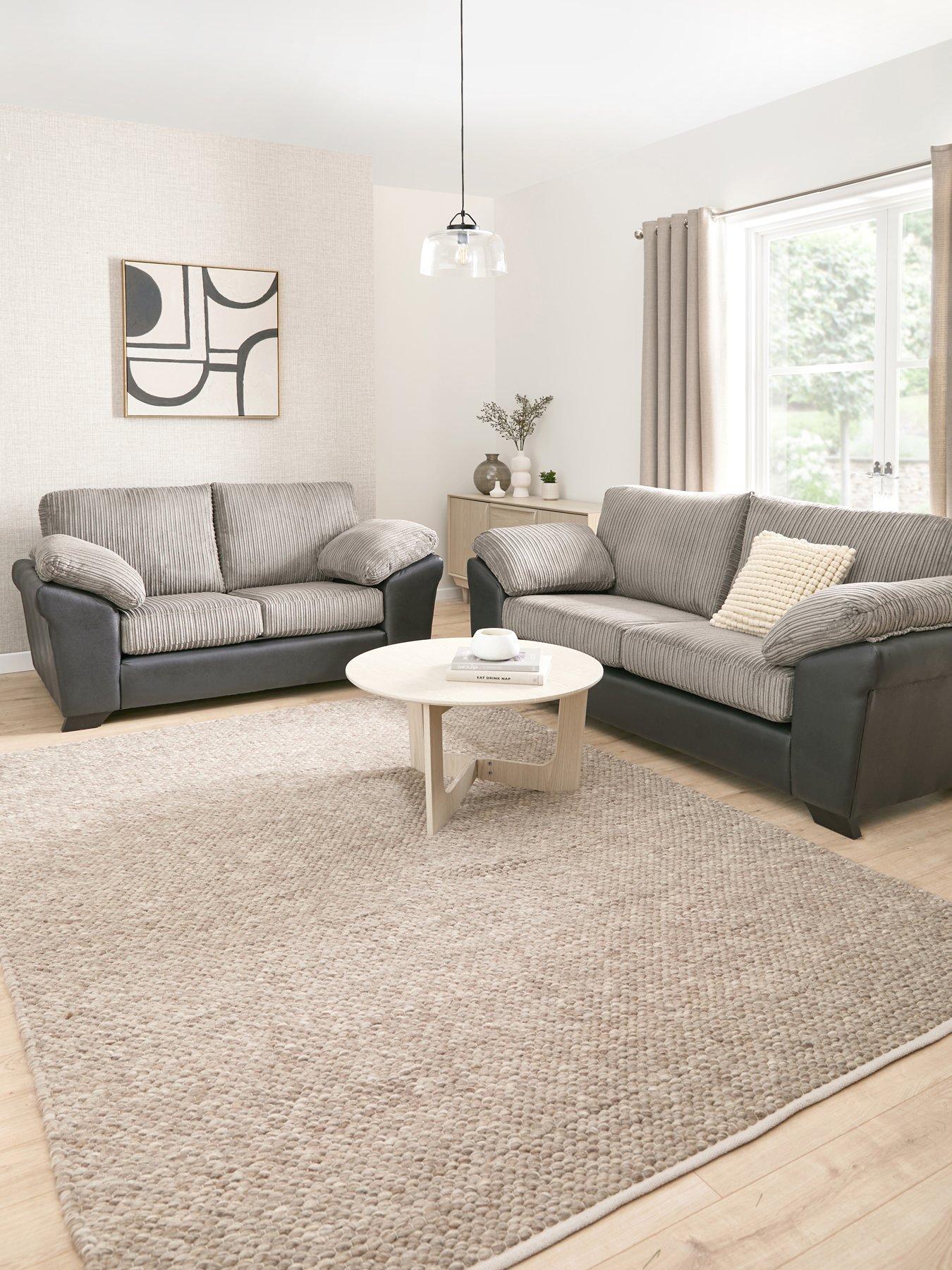 Product photograph of Very Home Haven 3 2 Standard Back Fabric Sofas from very.co.uk