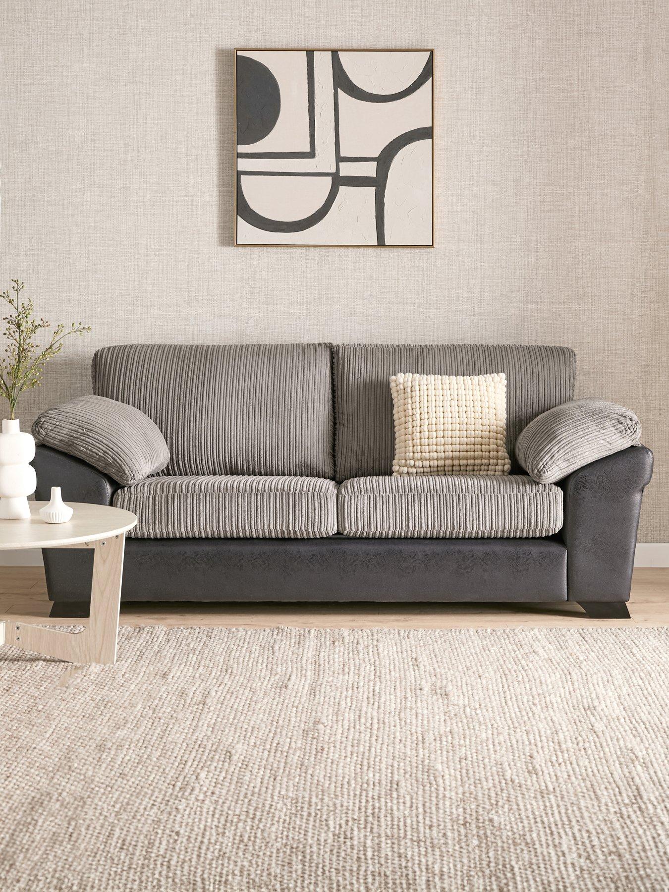 Product photograph of Very Home Haven 3 Seater Standard Back Fabric Sofa from very.co.uk