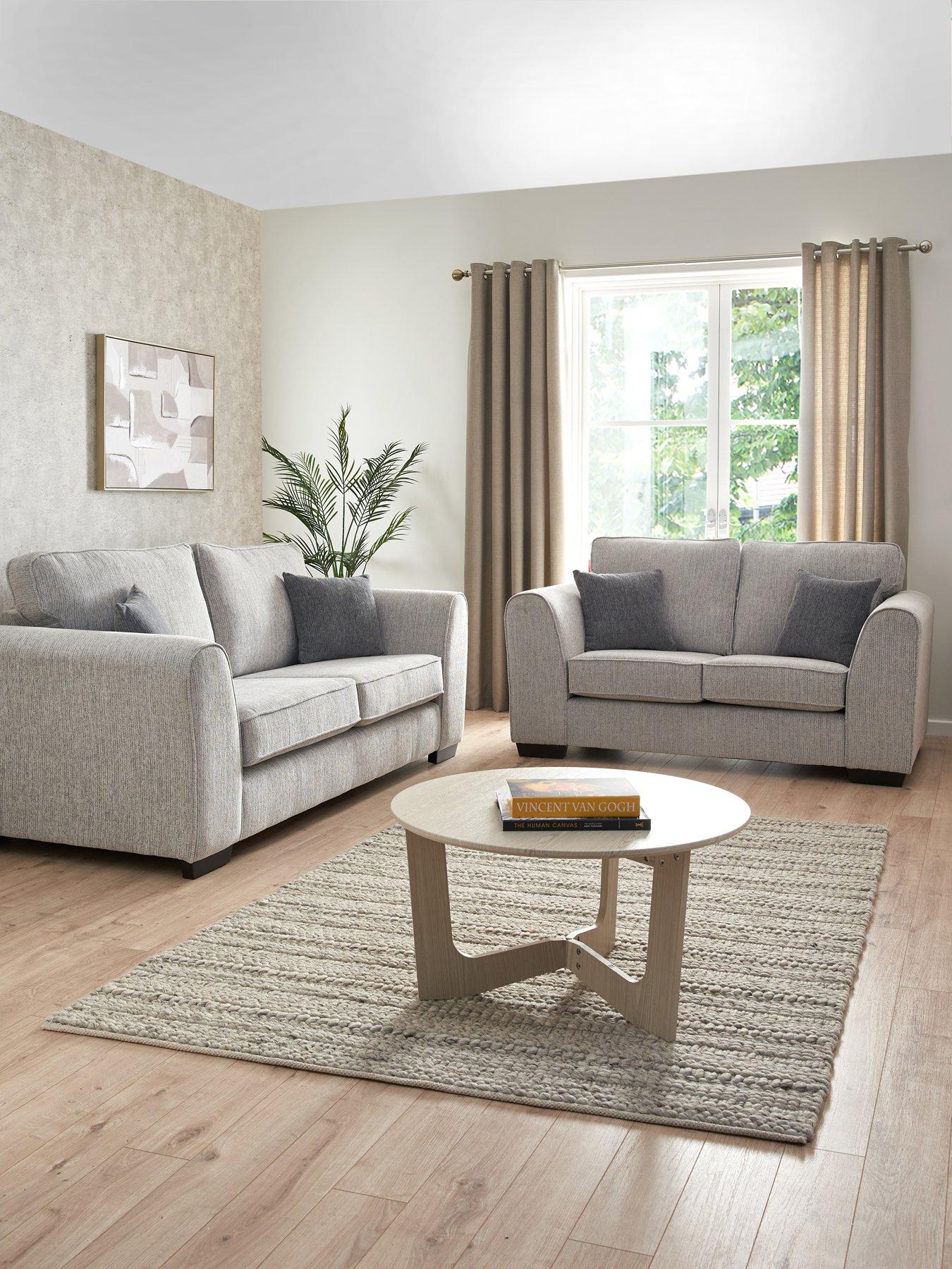 Product photograph of Very Home Lavine 3 2 Standard Back Fabric Sofa from very.co.uk