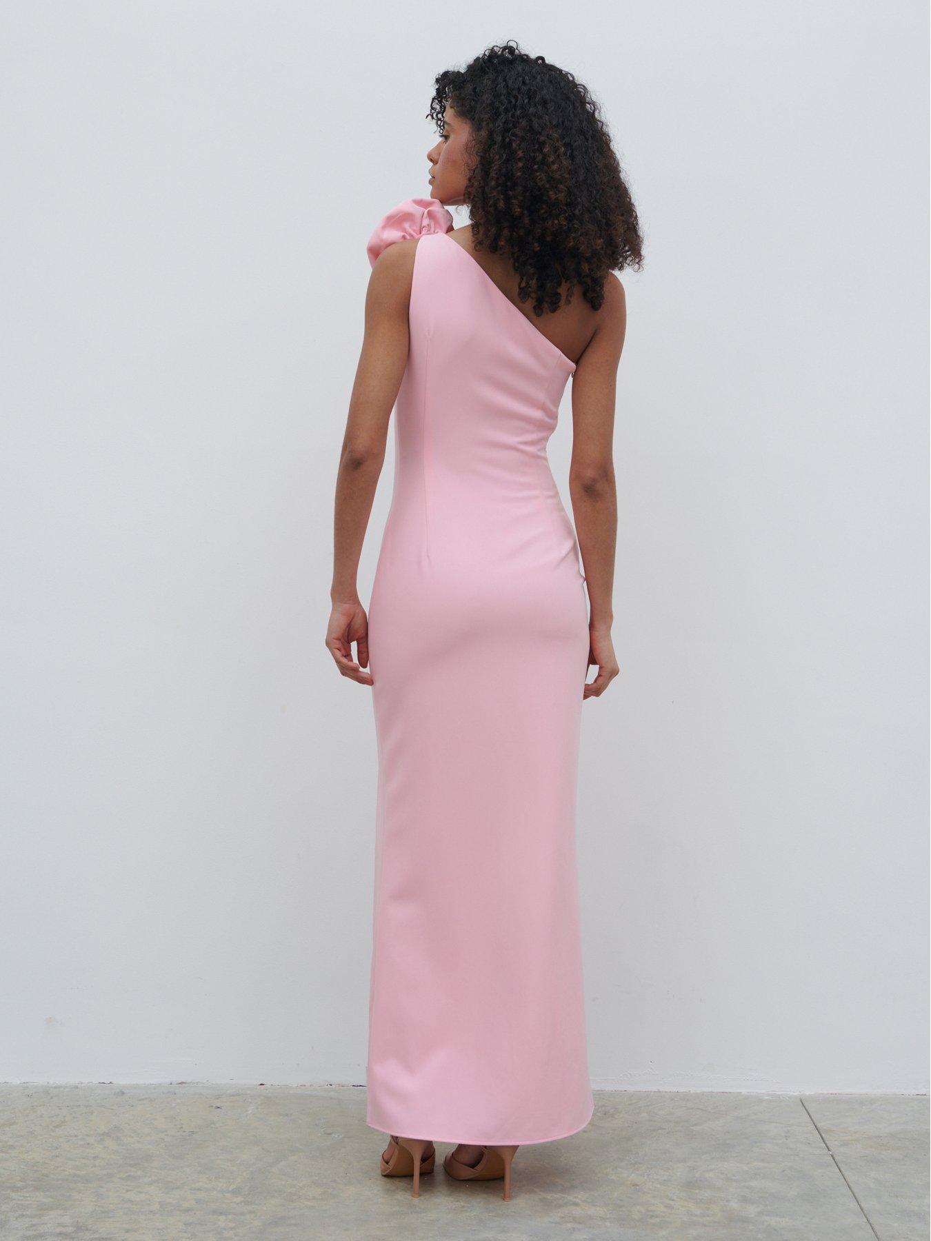 Image 2 of 5 of Pretty Lavish Samaya One Shoulder Corsage Maxi Dress - Pink