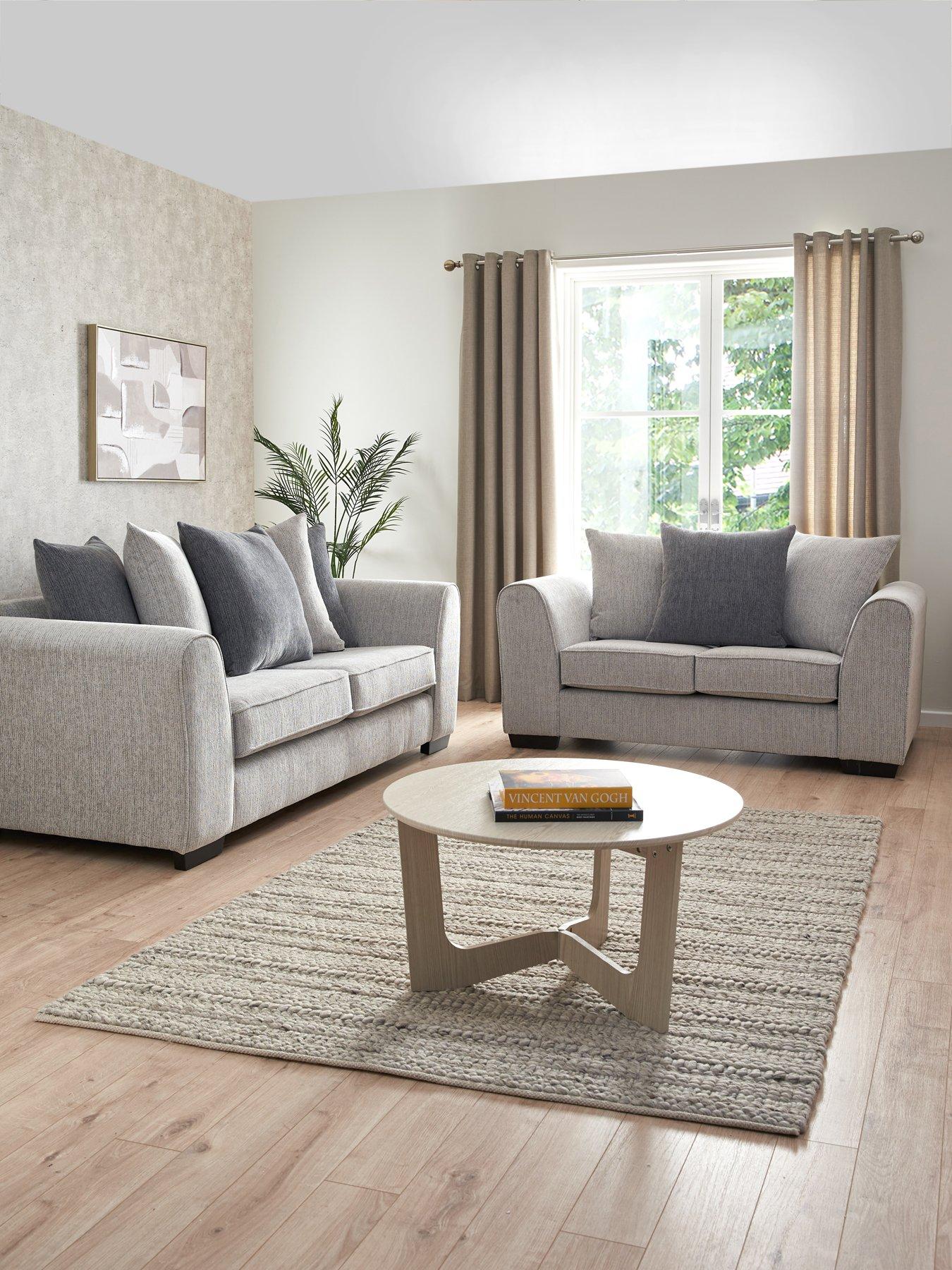 Product photograph of Very Home Lavine 3 2 Scatter Back Fabric Sofas from very.co.uk