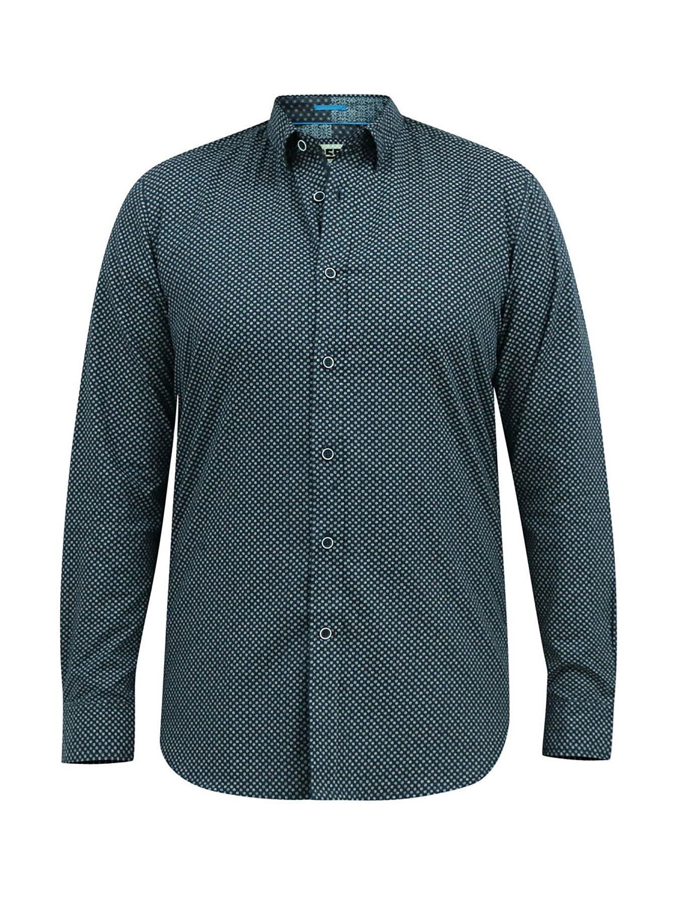 Image 3 of 5 of D555 Morgan Button Down Shirt - Navy Print