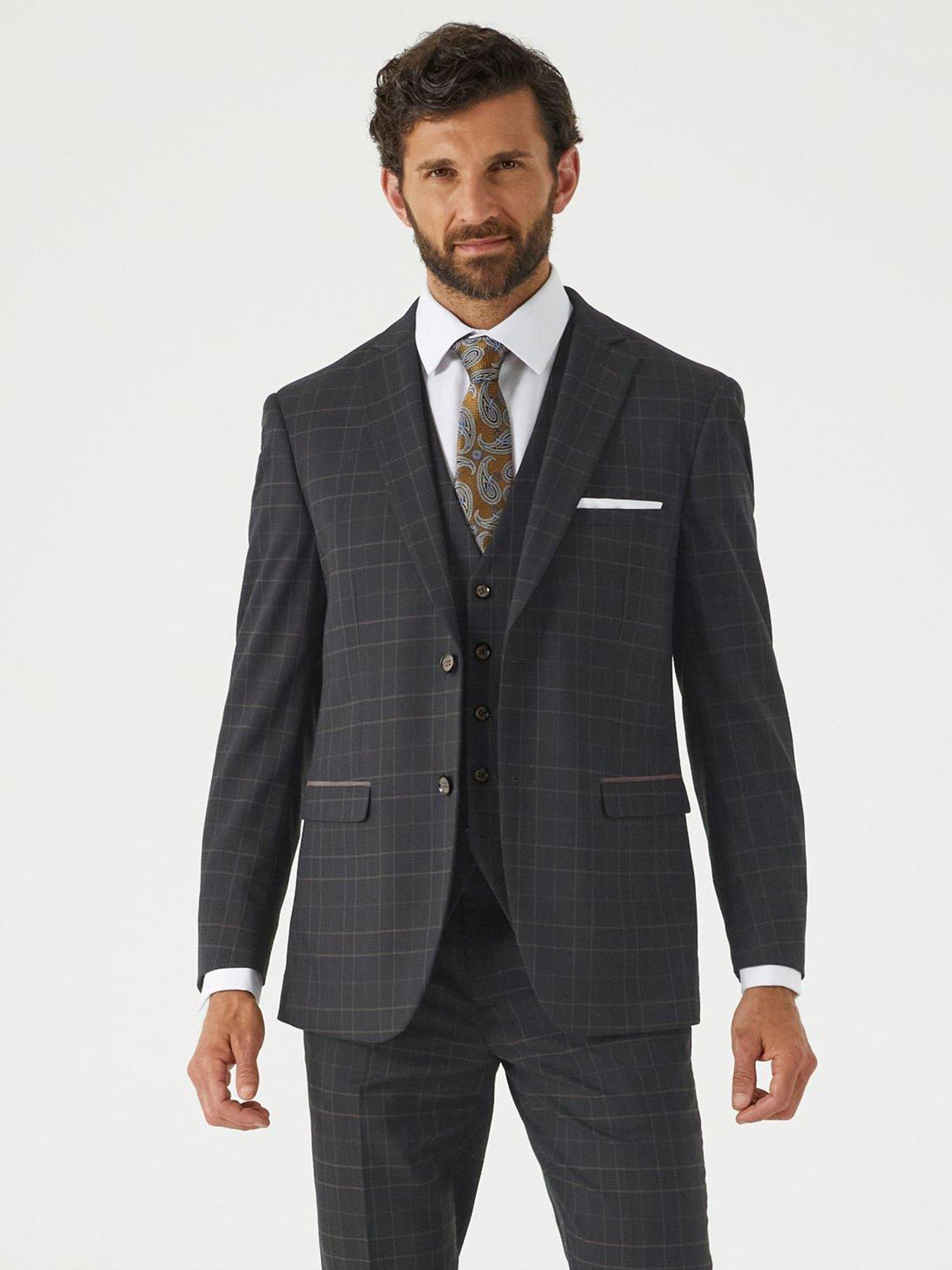 undefined Casey Check Tailored Fit Suit Jacket