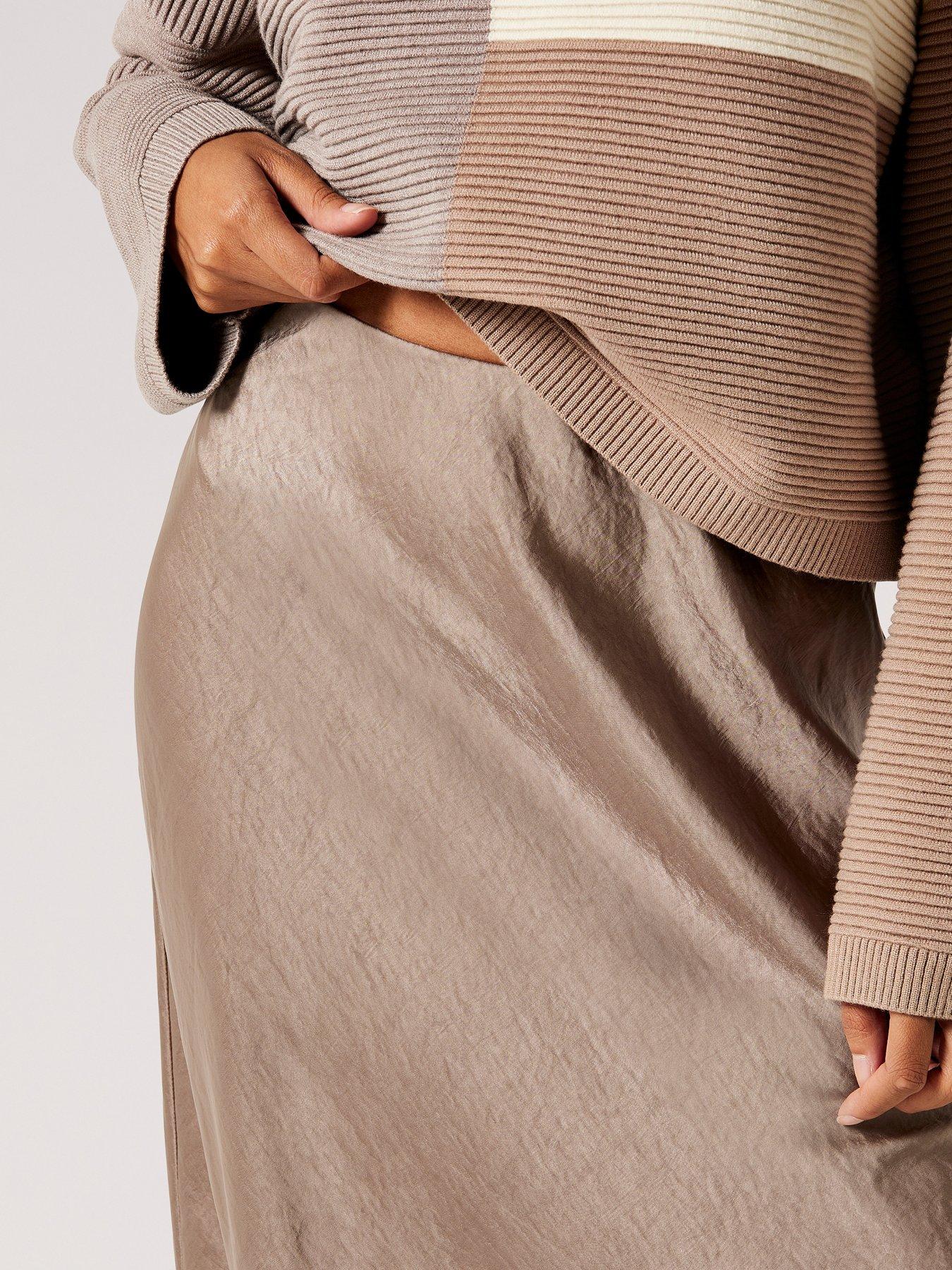 Image 4 of 4 of Apricot Satin Bias Cut Maxi Skirt