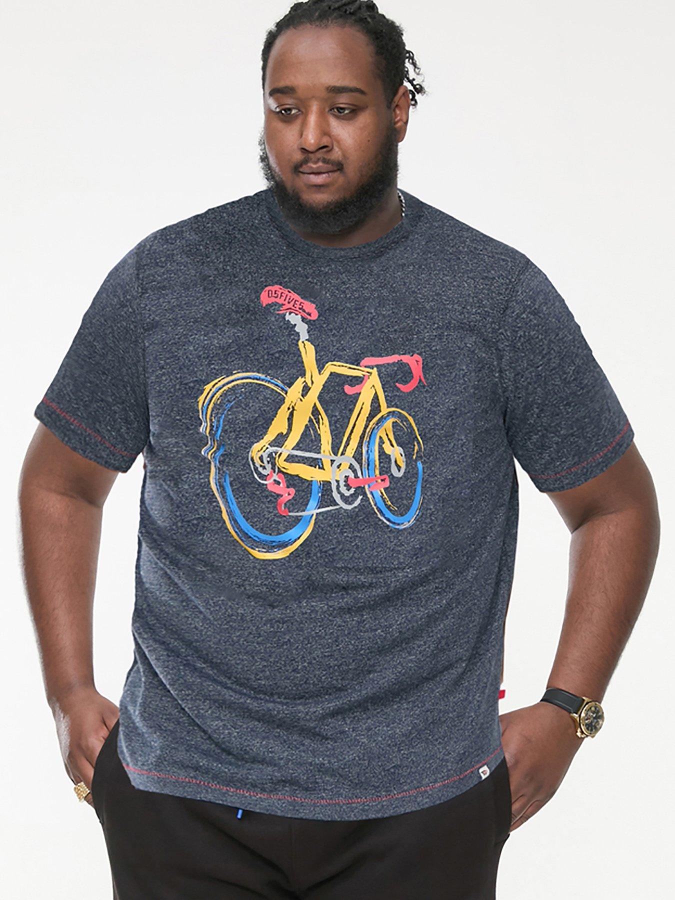 undefined Gamston Abstract Push Bike Printed Crew Neck T-Shirt - Navy