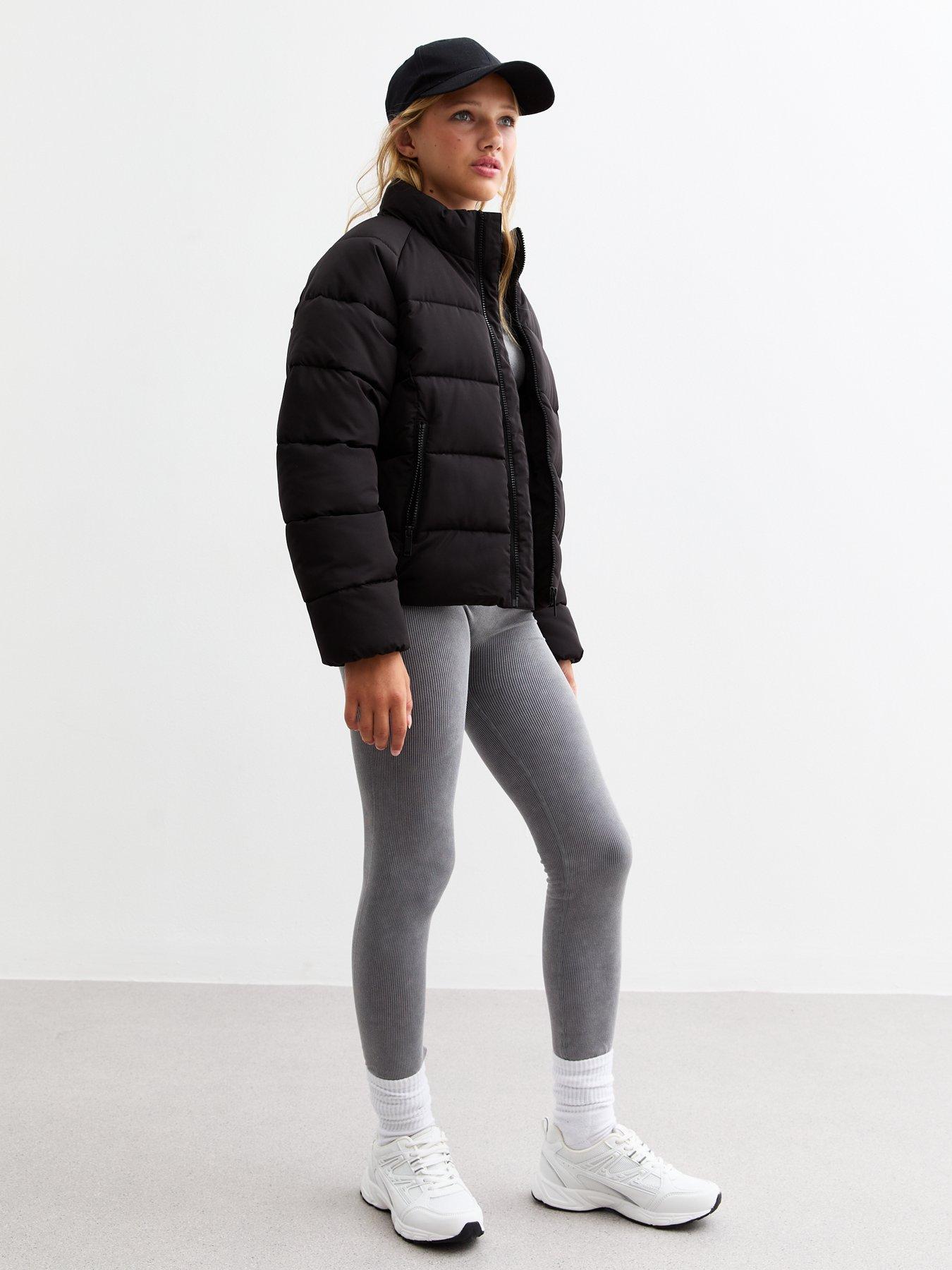 New Look 915 Girls Black Funnel Neck Padded Jacket Very