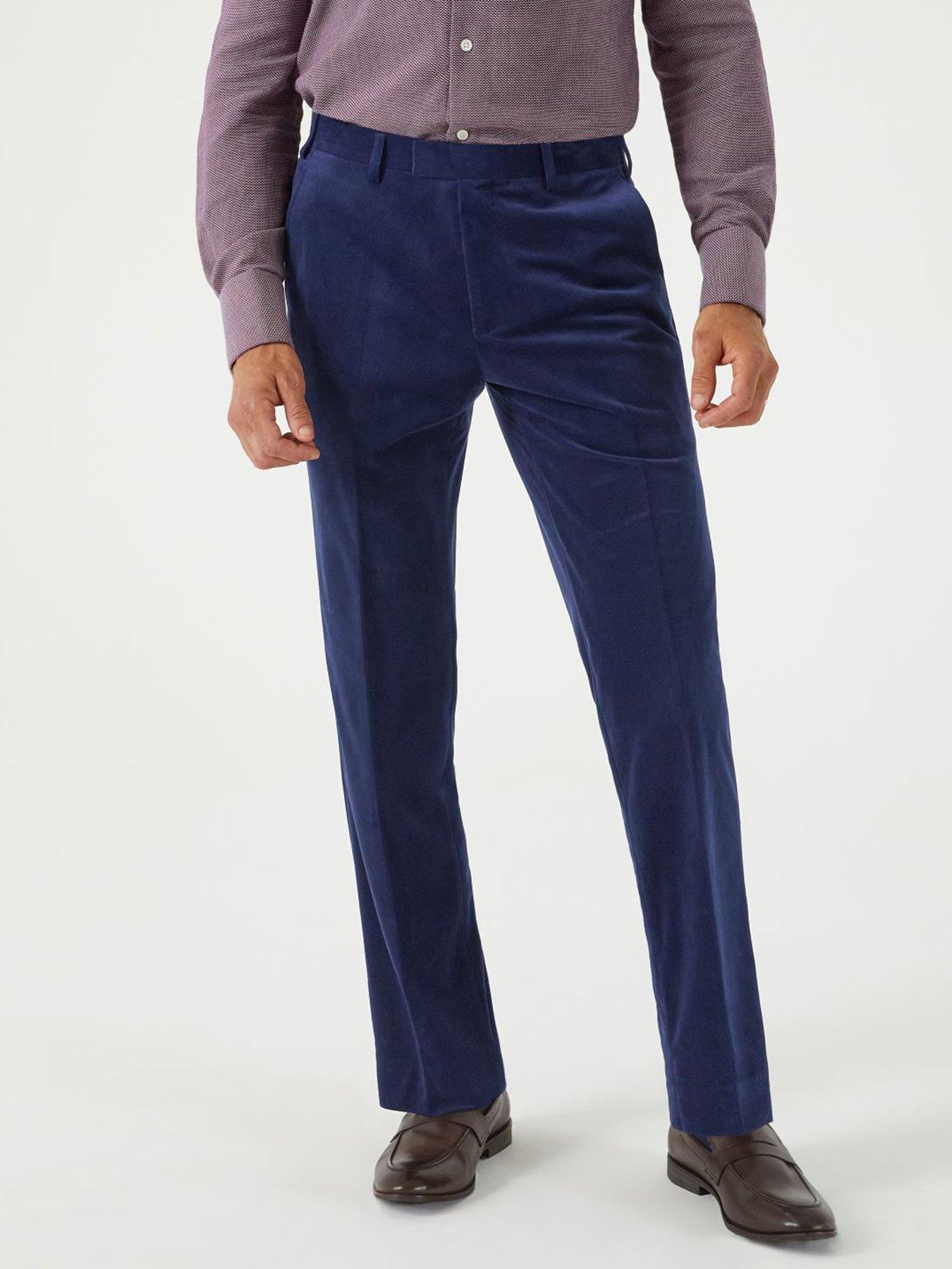 Image 1 of 5 of Skopes Atkinson Corduroy Tailored Fit Suit Trousers - Navy