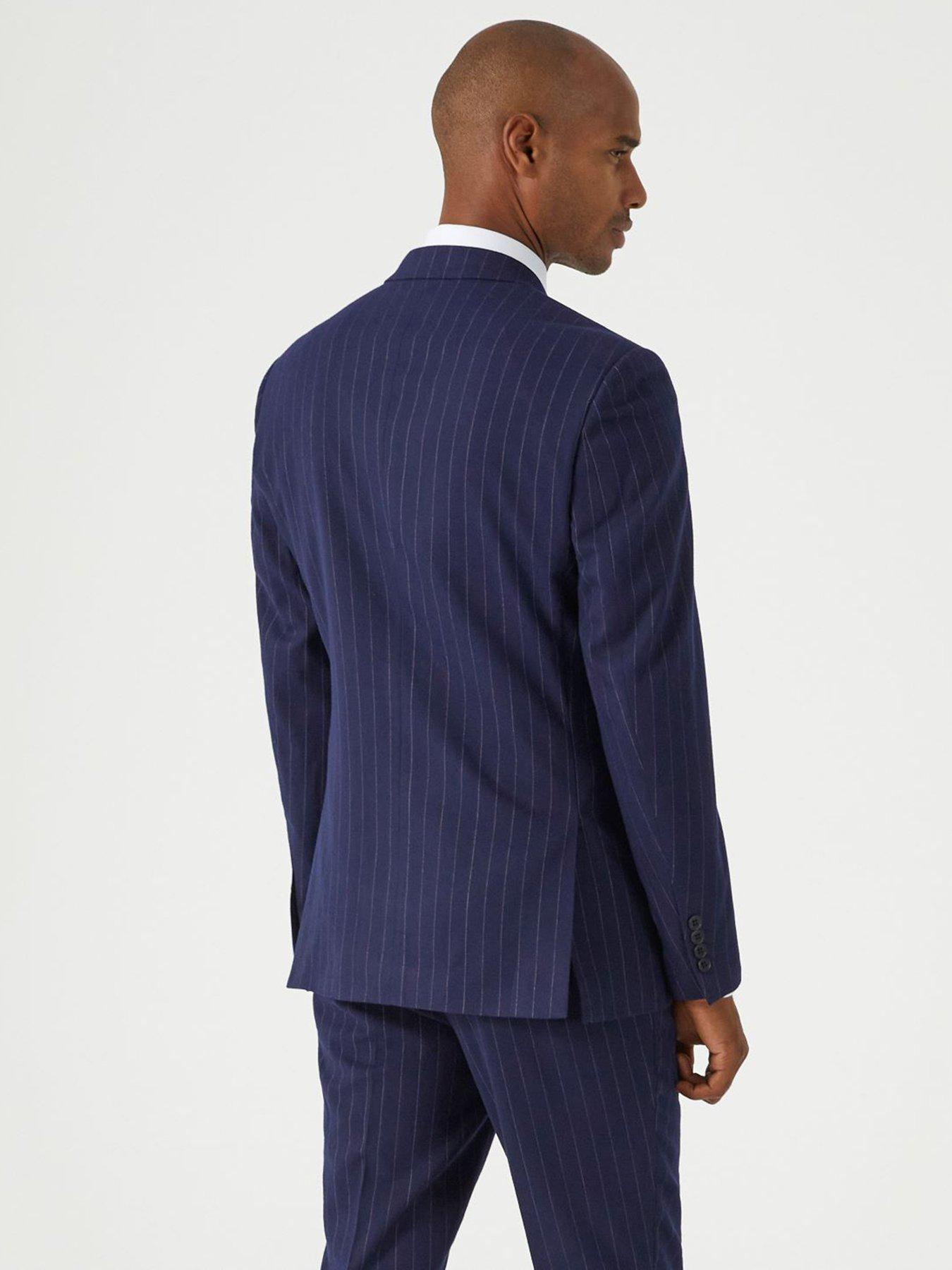 Skopes Declan Pinstripe Double Breasted Suit Jacket Navy Very