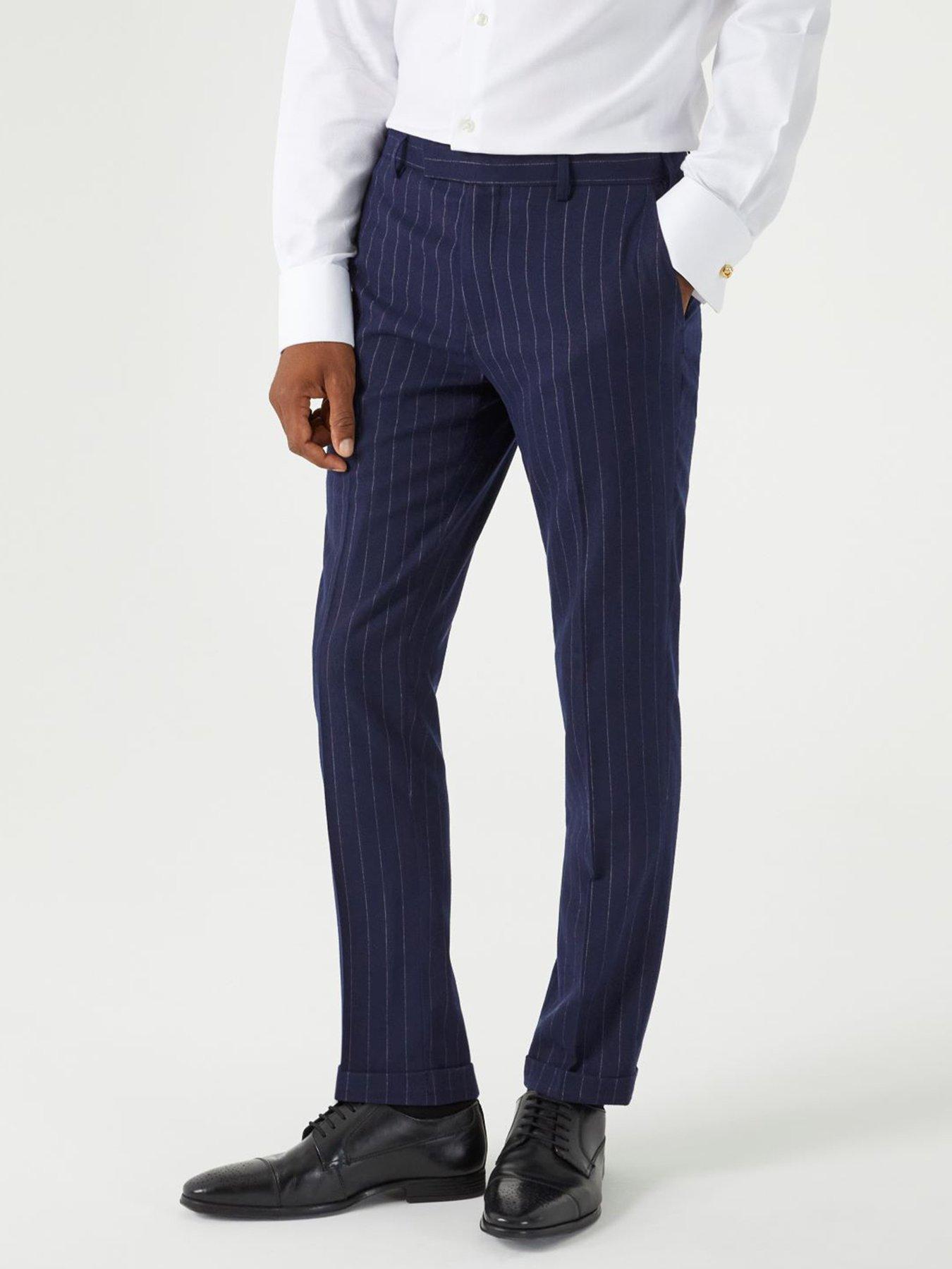 Declan Pinstripe Tapered Fit Suit Trousers