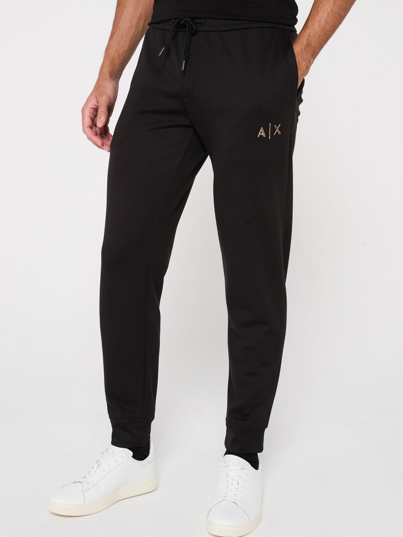 undefined Ax Side Logo Cuff Joggers - Black