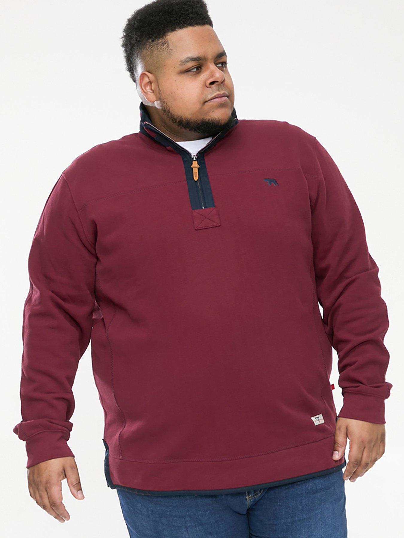 D555 Hiraldo 1/4 Neck Fleece Sweatshirt - Burgundy