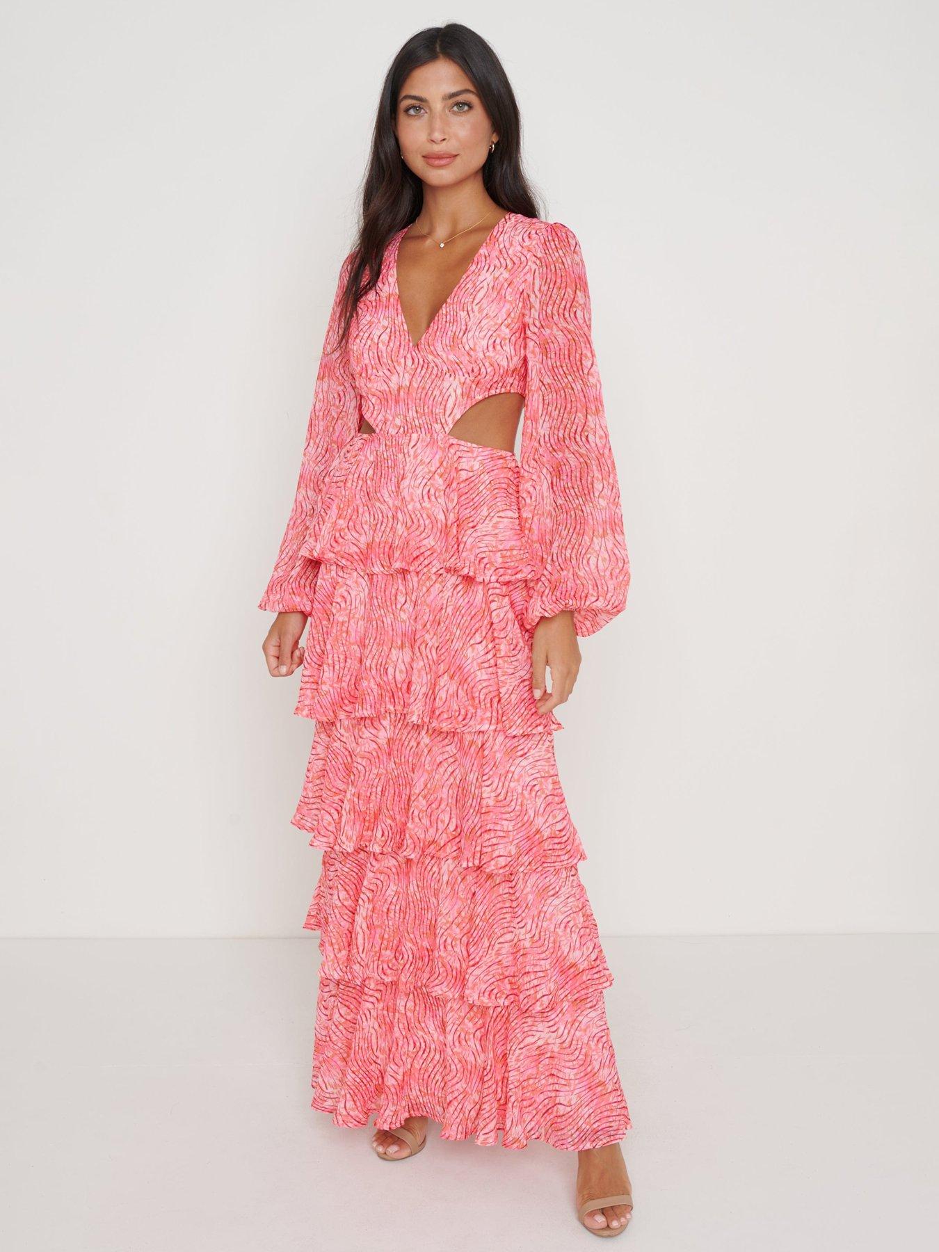 undefined Ashton Cut Out Maxi Dress - Coral