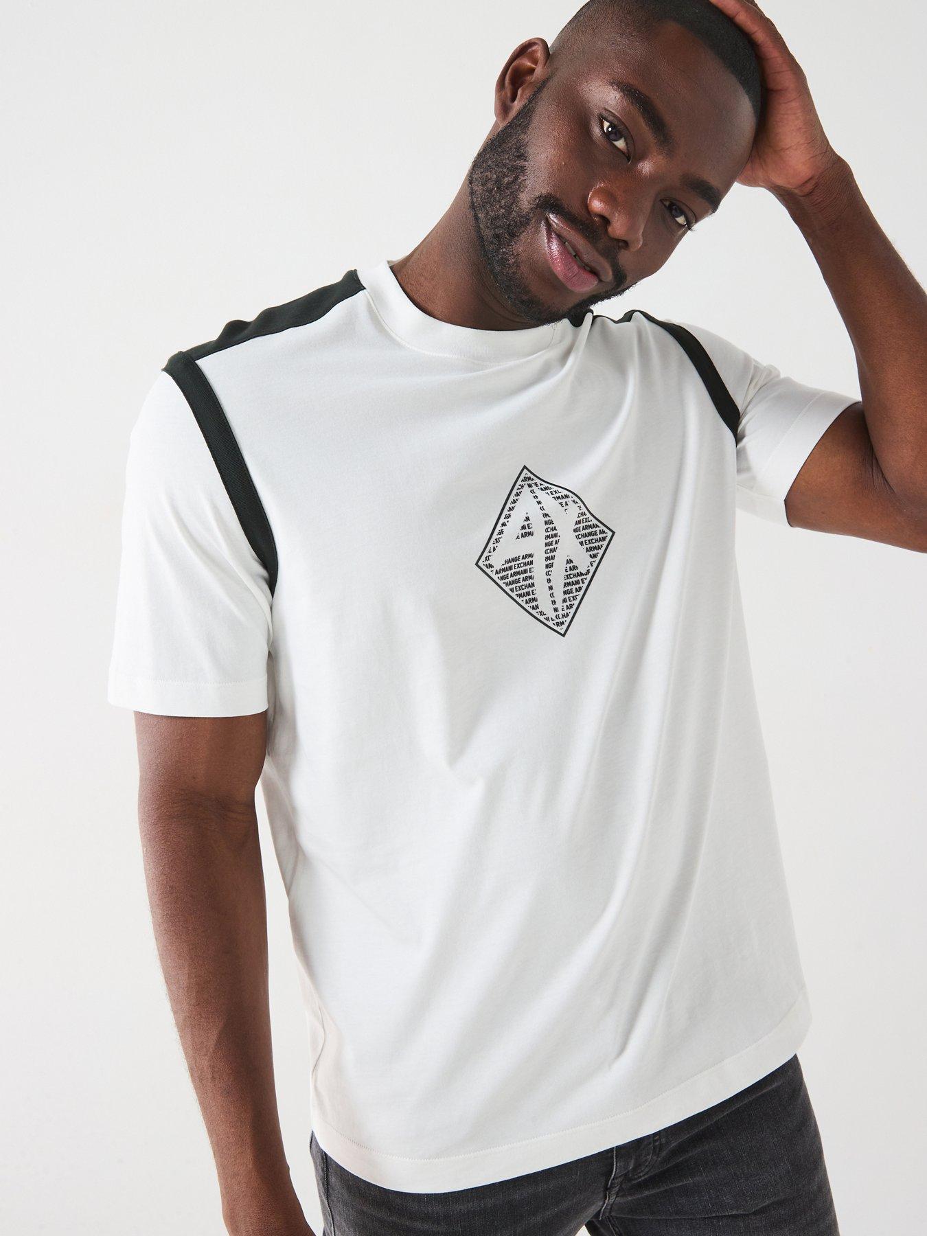 undefined Shoulder Panel Ax Chest Logo T-Shirt - Off White