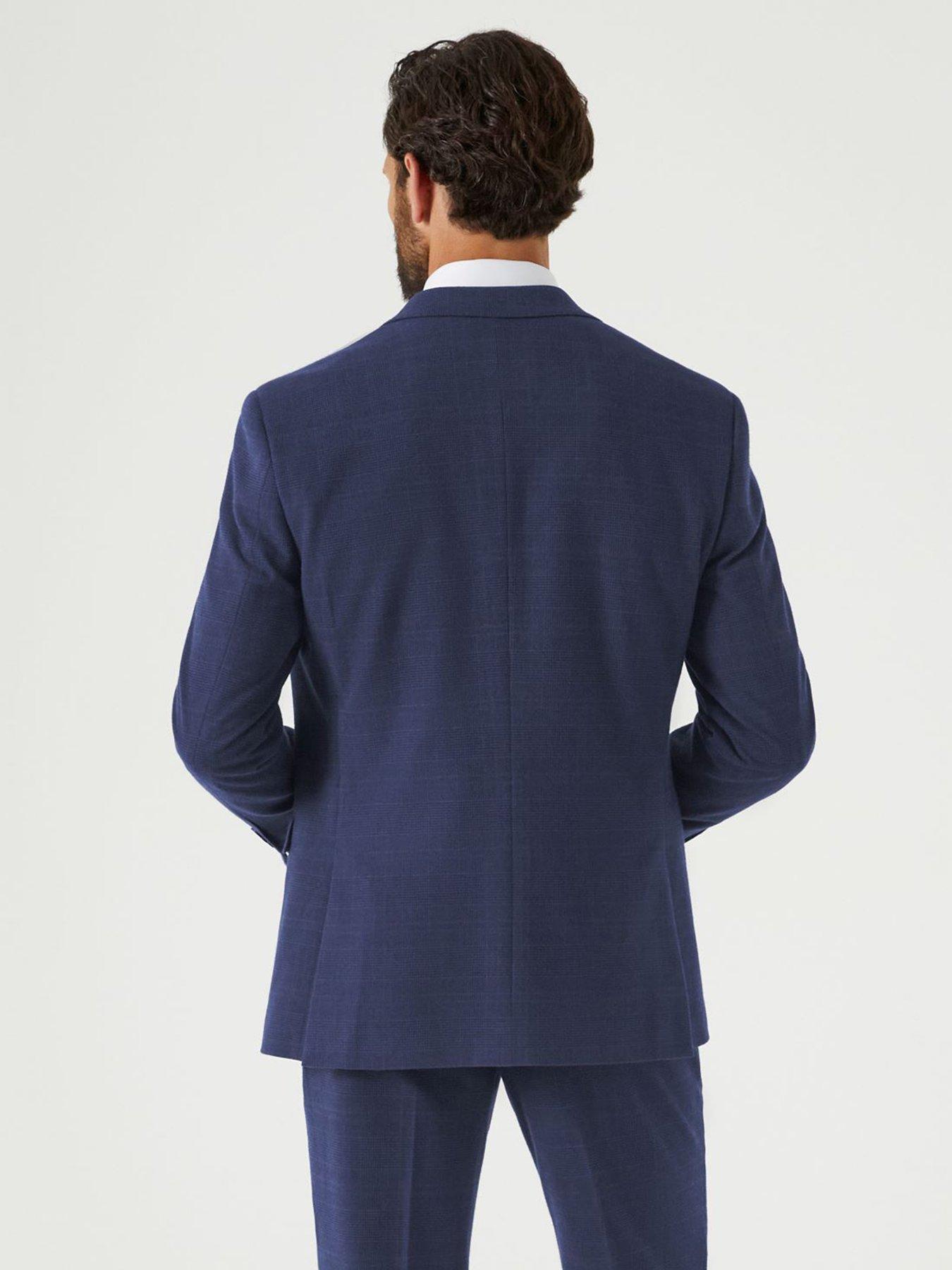 Image 2 of 5 of Skopes Guildford Check Tailored Fit Suit Jacket - Navy