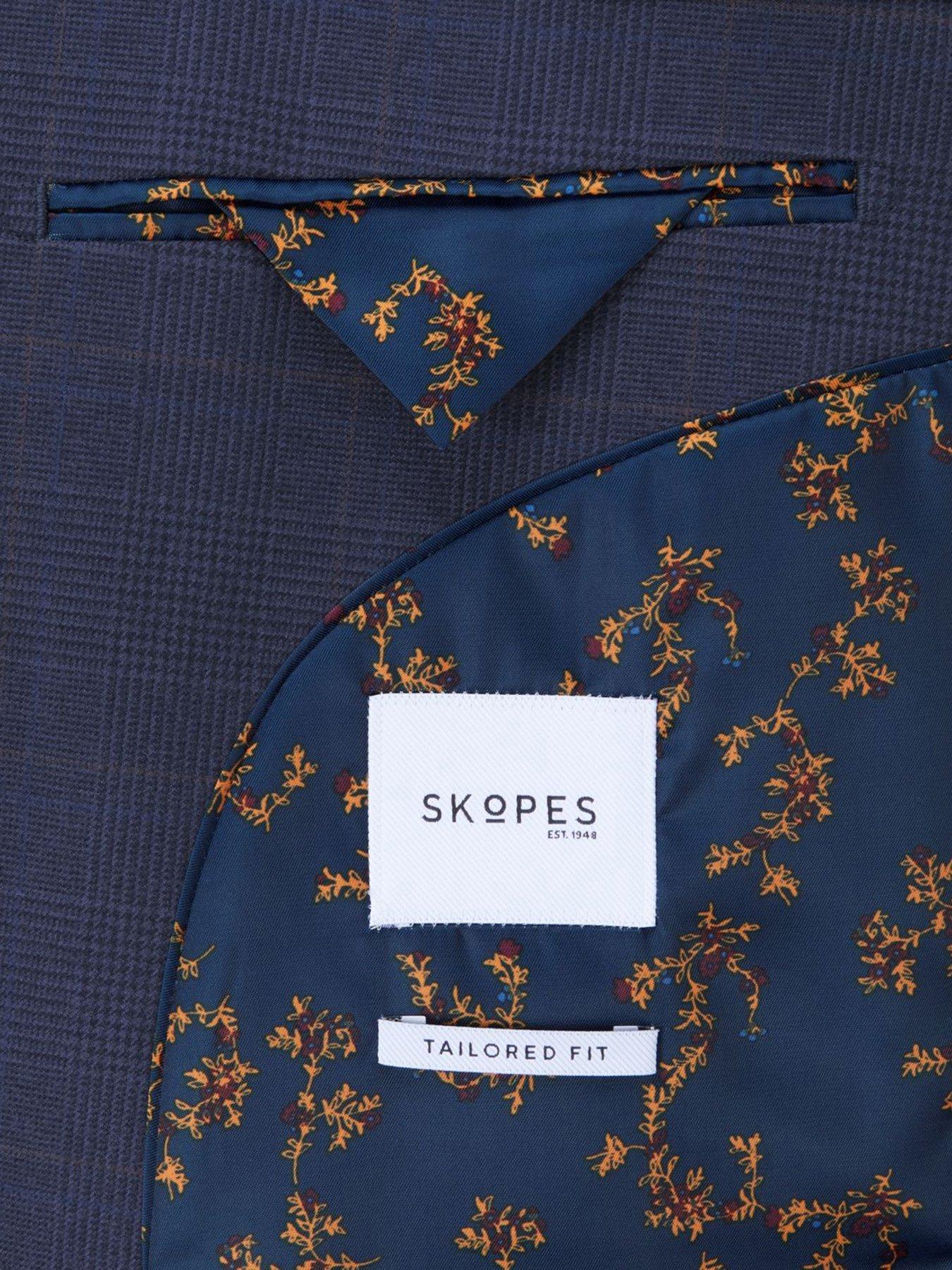 Image 4 of 5 of Skopes Guildford Check Tailored Fit Suit Jacket - Navy