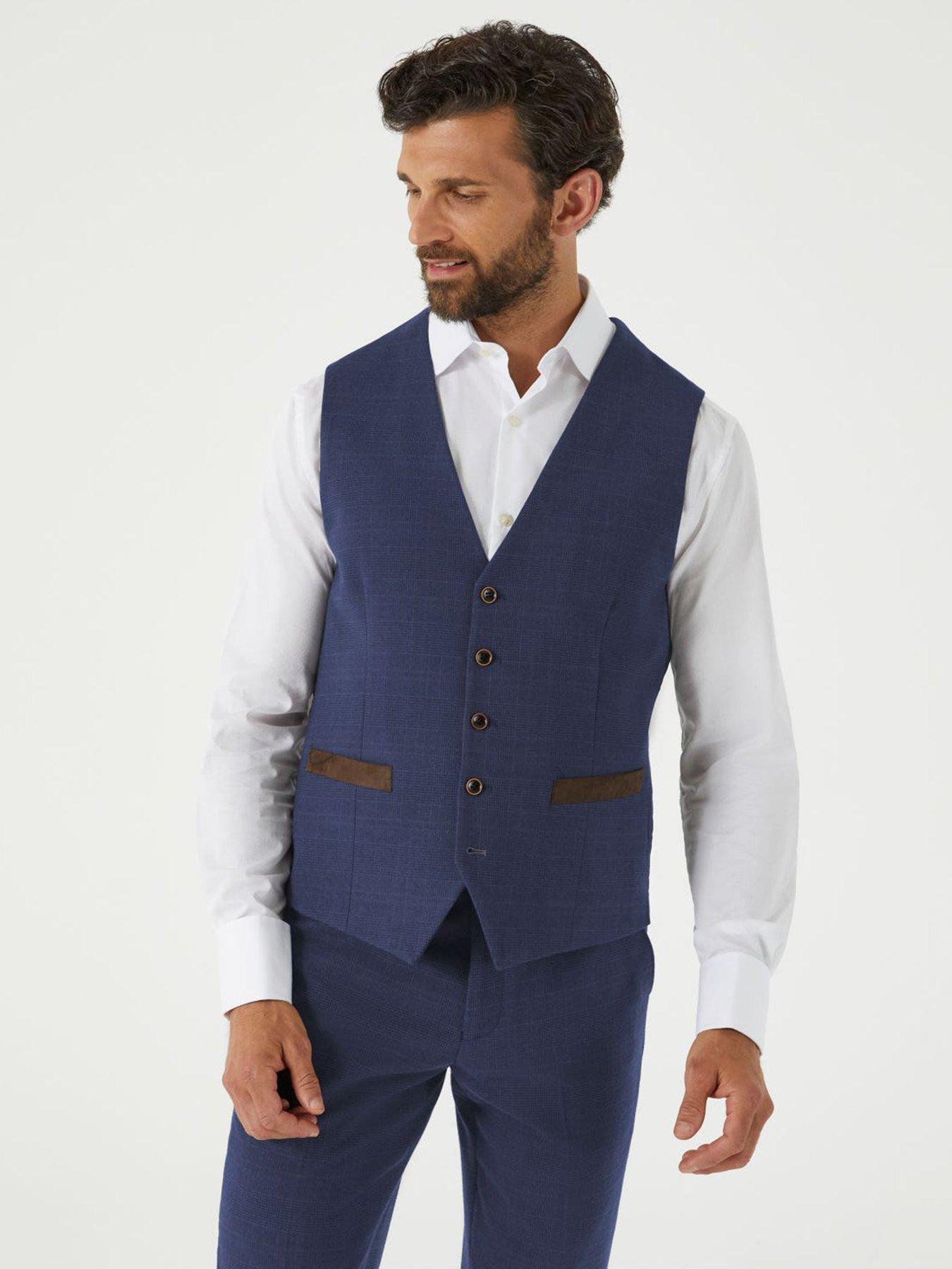 Skopes Guildford Check Standard Waistcoat - Navy
