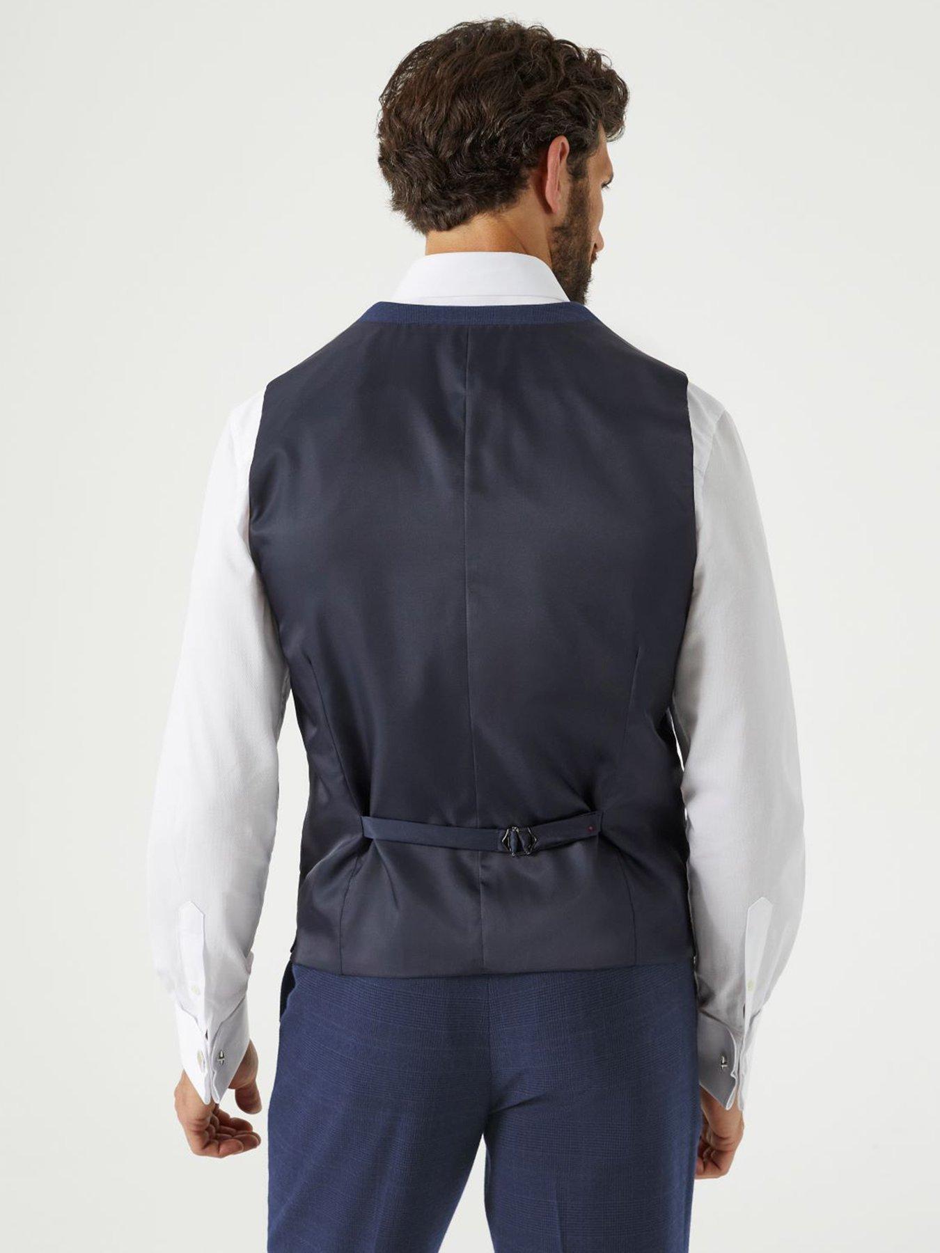 Image 2 of 5 of Skopes Guildford Check Standard Waistcoat - Navy