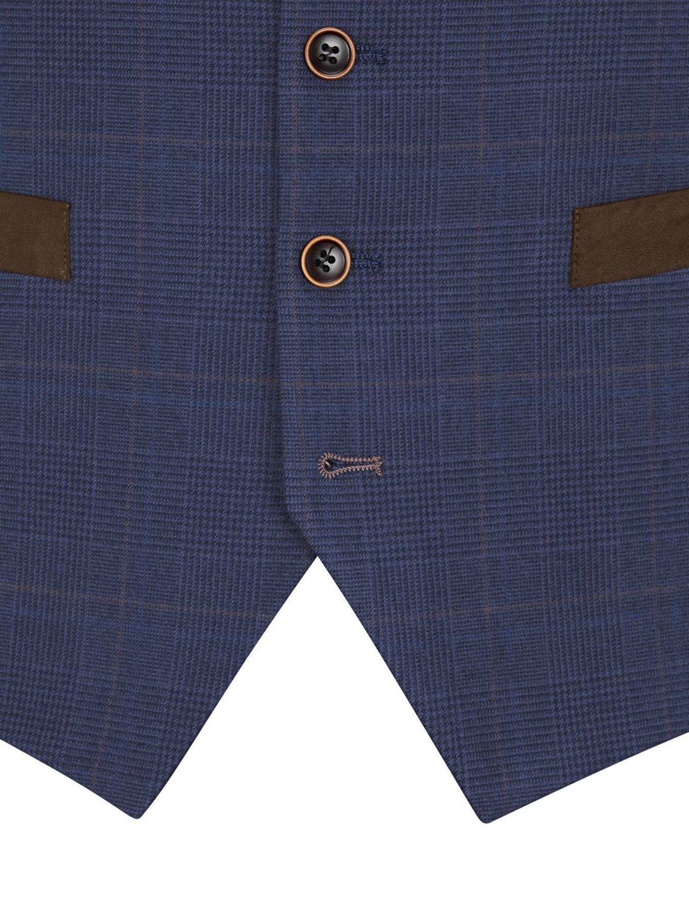 Image 4 of 5 of Skopes Guildford Check Standard Waistcoat - Navy
