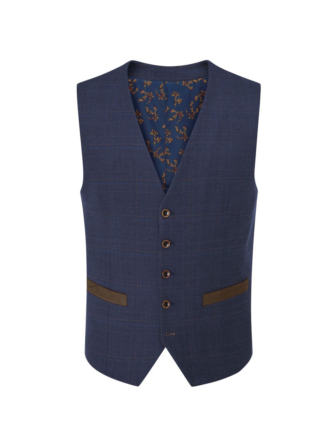 Image 5 of 5 of Skopes Guildford Check Standard Waistcoat - Navy