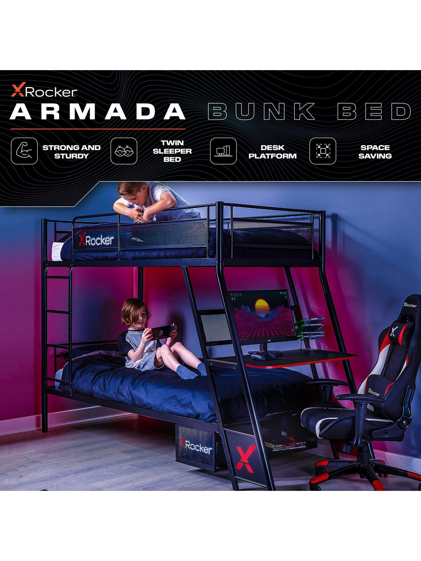 Image 3 of 6 of X Rocker Armada Dual Bunk Bed&nbsp;with Gaming Desk and Mattress Options (Buy &amp; SAVE!)