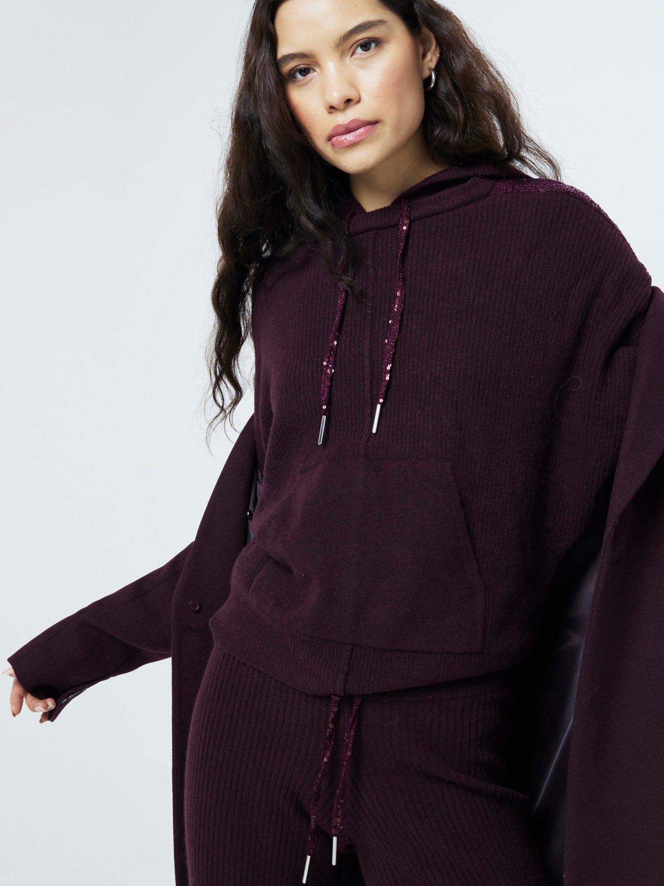 undefined Sequin Hoodie - Red
