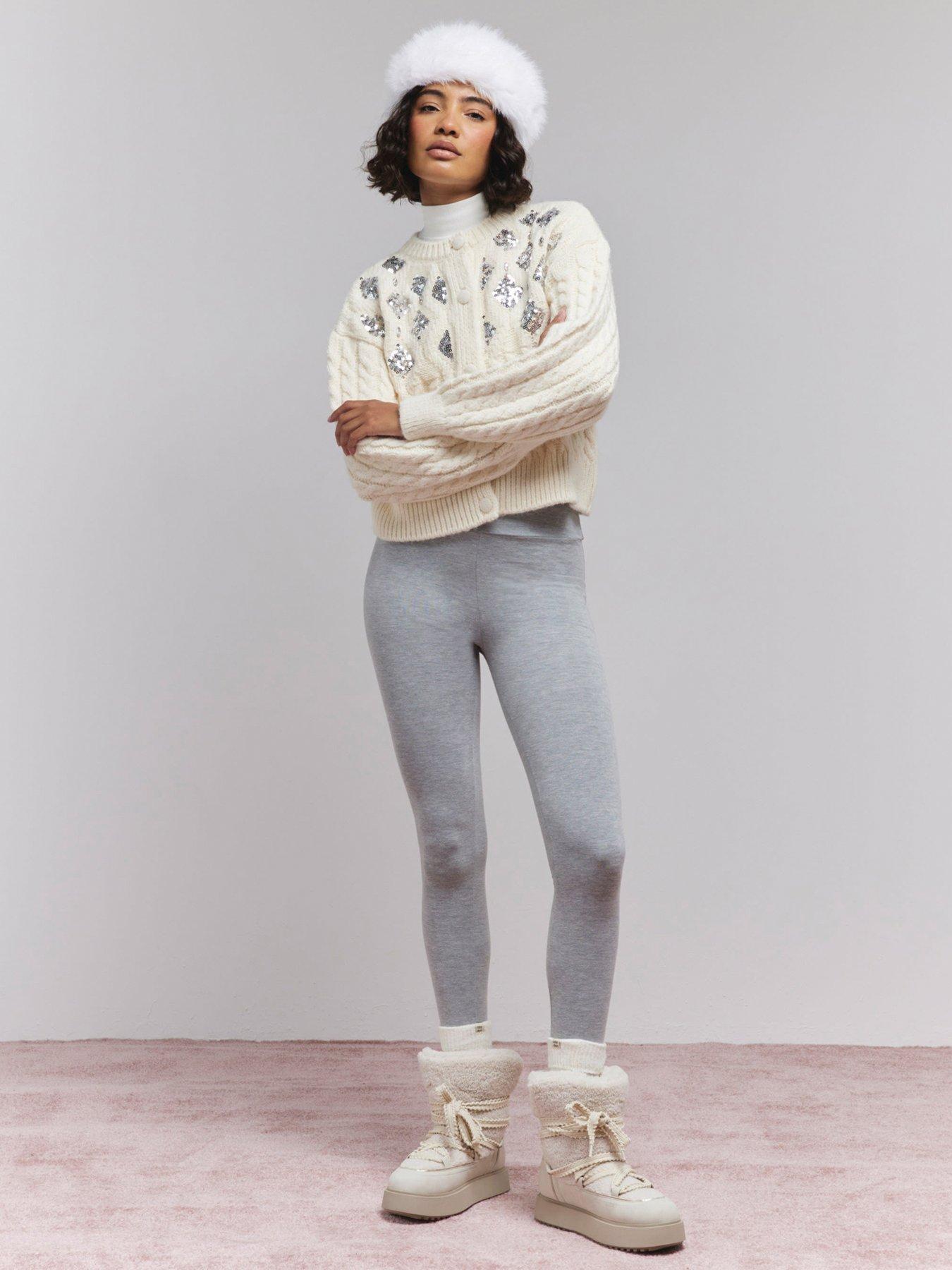 Image 2 of 4 of River Island Bubble Embellished Cardigan - Cream