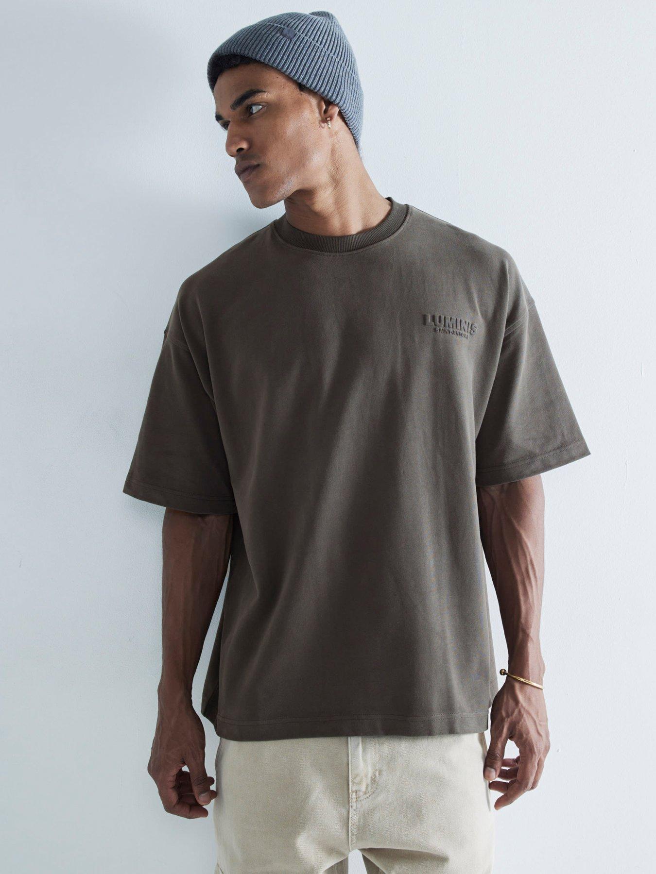 undefined Short Sleeve Os Luminis Embossed T-Shirt - Khaki