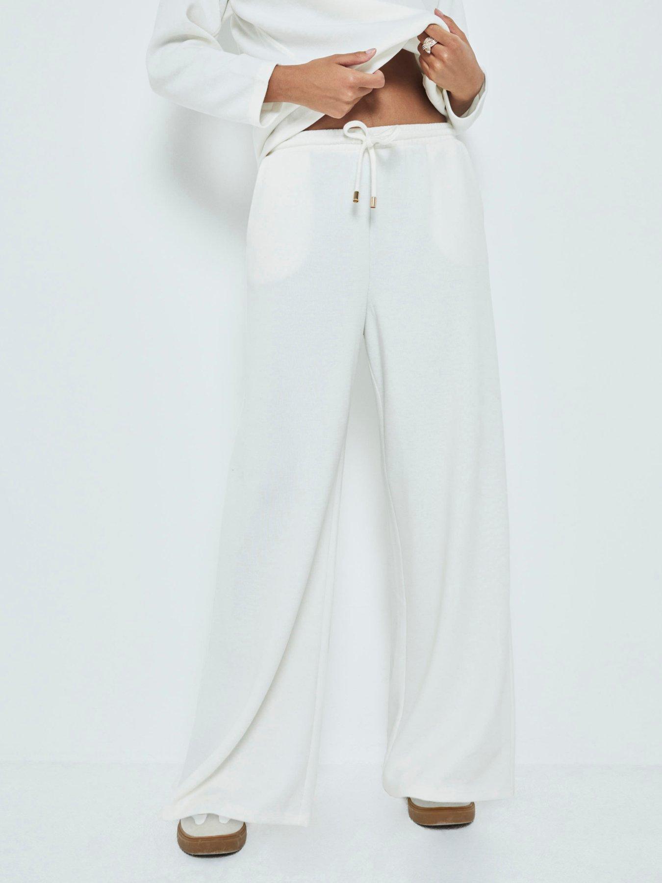 undefined Cosy Wide Leg Trousers - Cream