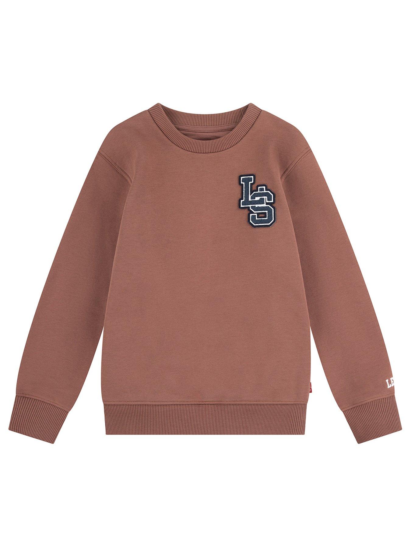 undefined Boys Long Sleeve Monogram Sweatshirt - Red