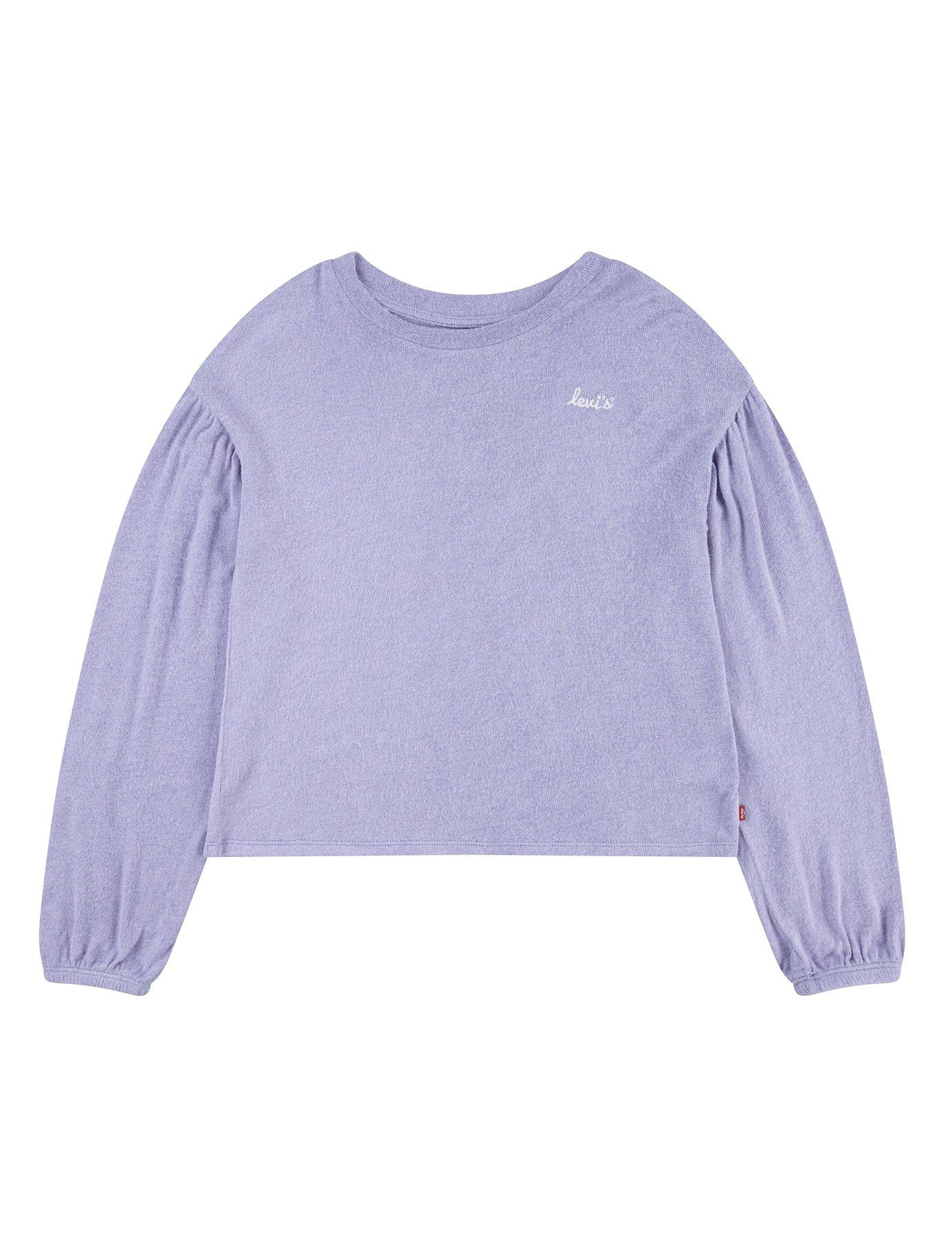 undefined Girls Hacci Solid Long Sleeve Knit Top - Lilac - Light Purple